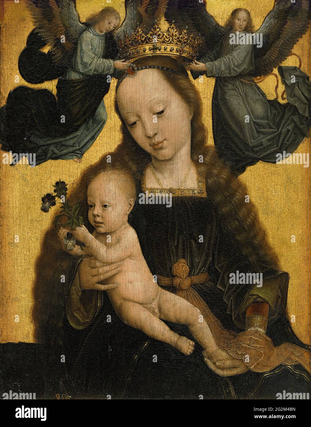 Gerard David -  the Virgin and Child Crowned by Two Angels Stock Photo