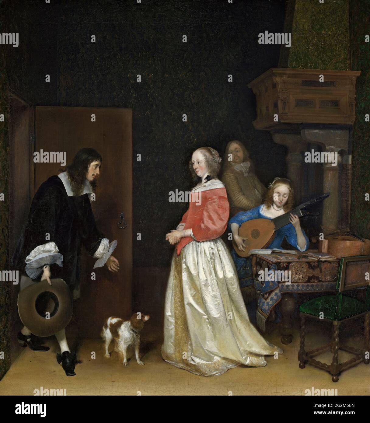 Gerard ter Borch the Younger - The Suitor's Visit Stock Photo