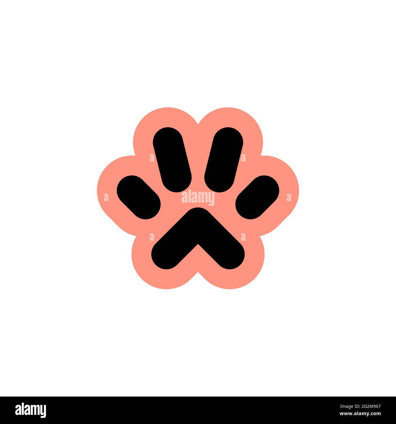Dog foot. Vector logo in bold line style Stock Vector