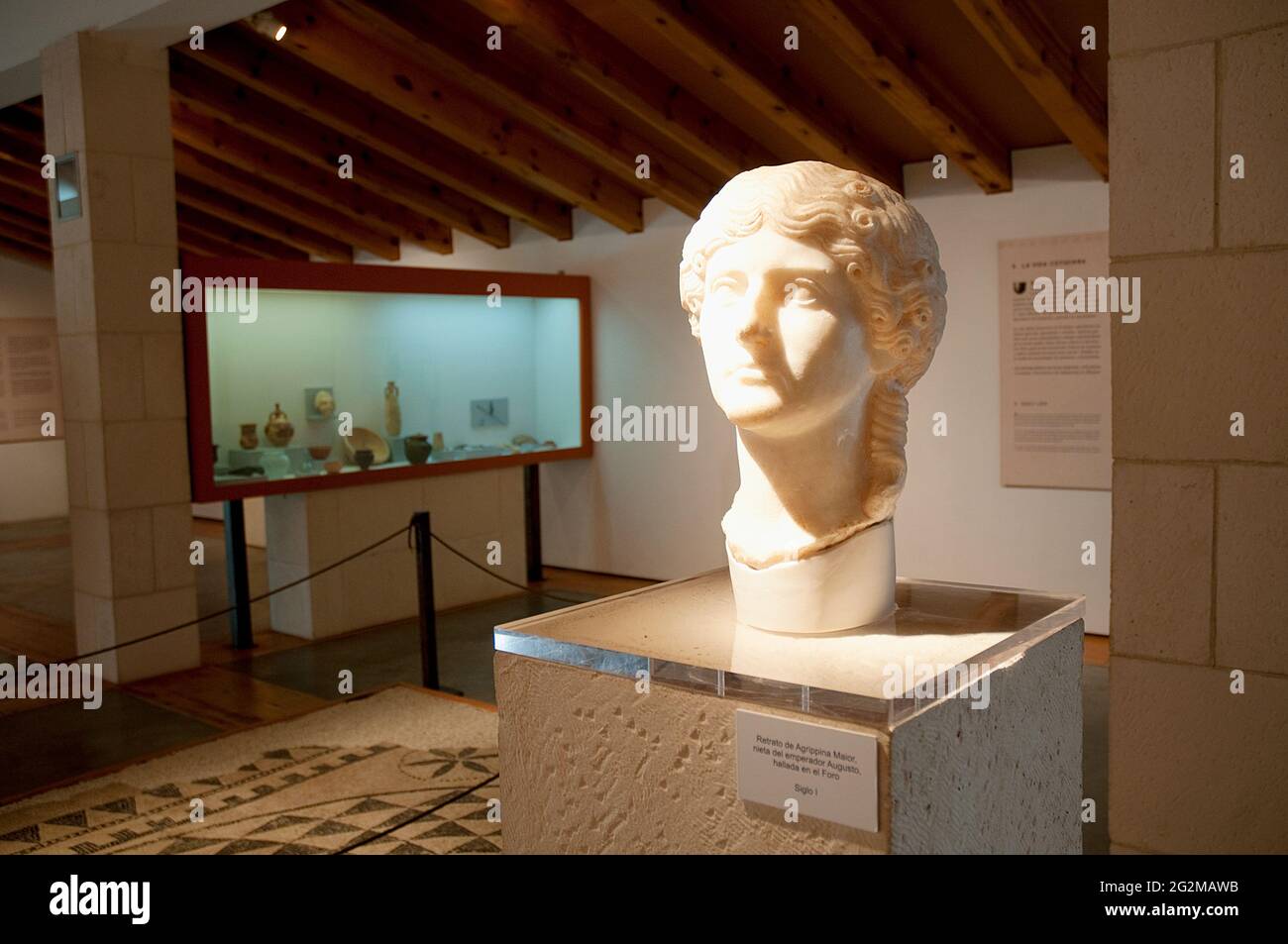 Museum, indoor view. Segobriga Archaeological Park, Cuenca province, Castilla La Mancha, Spain. Stock Photo