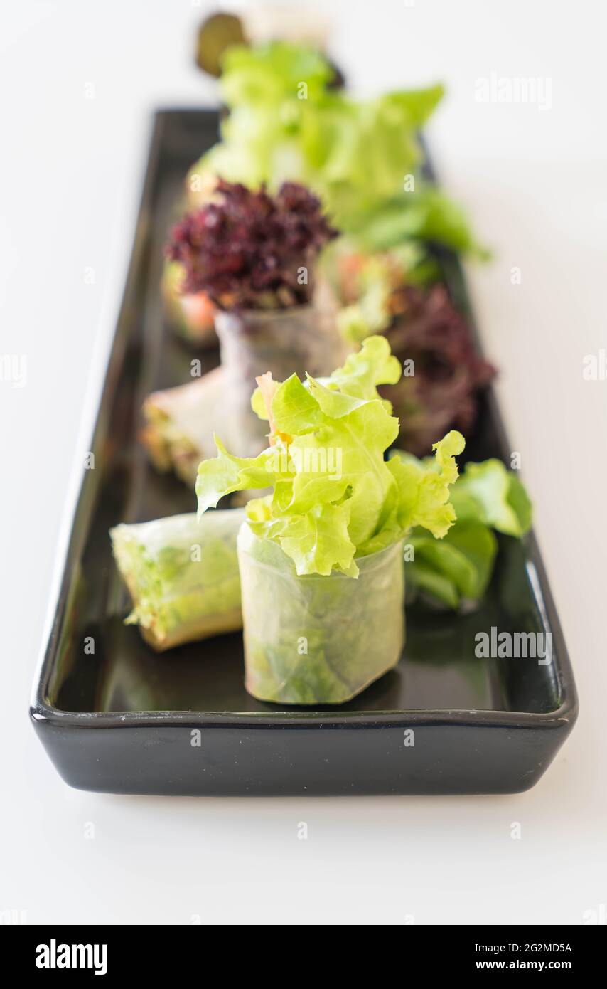 Fresh vegetable noodle spring roll, diet food, clean food, salad Stock Photo
