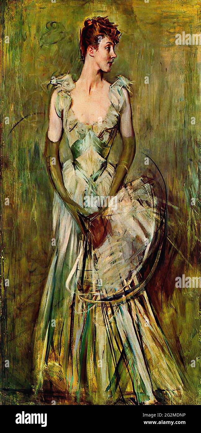 Giovanni Boldini -  Portrait Countess De Leusse Stock Photo