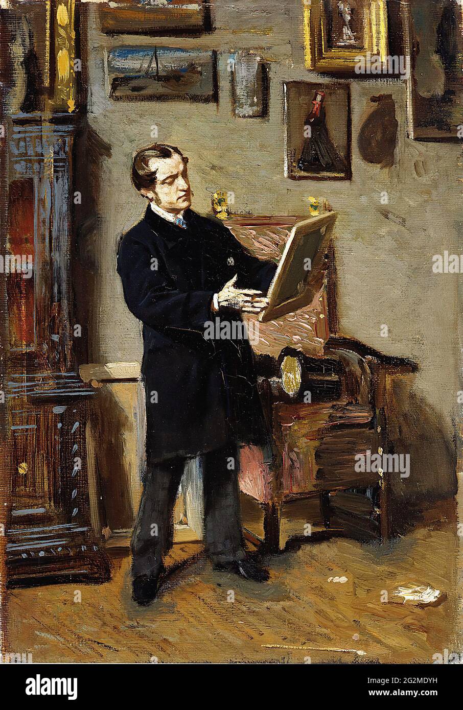 Giovanni Boldini, 1865 Self portrait while looking at a painting Stock  Photo - Alamy