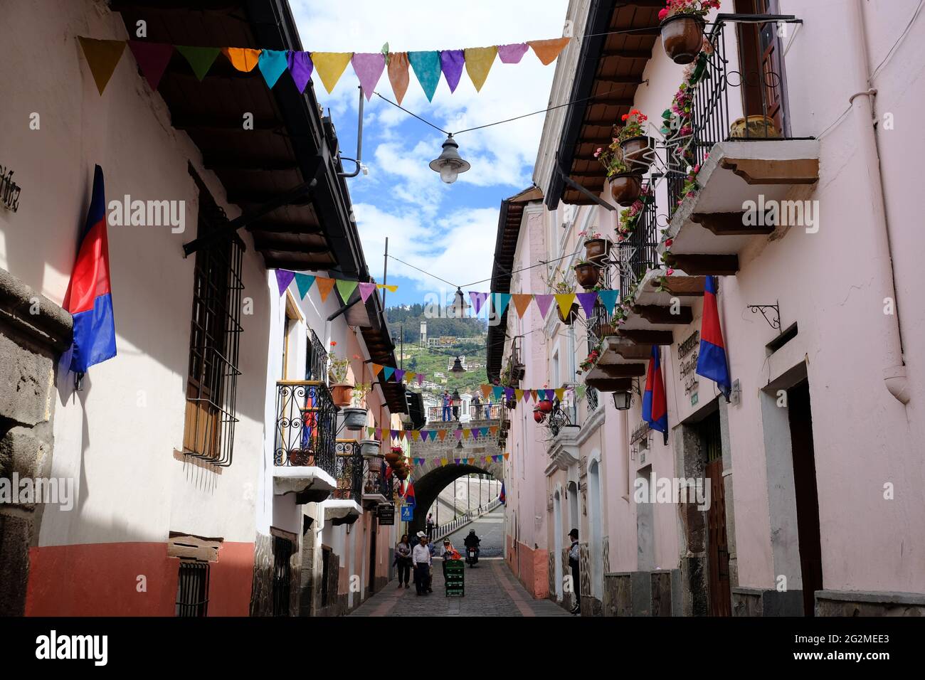 Ecuador Quito Historical Center Colorful Houses Stock Photo Alamy