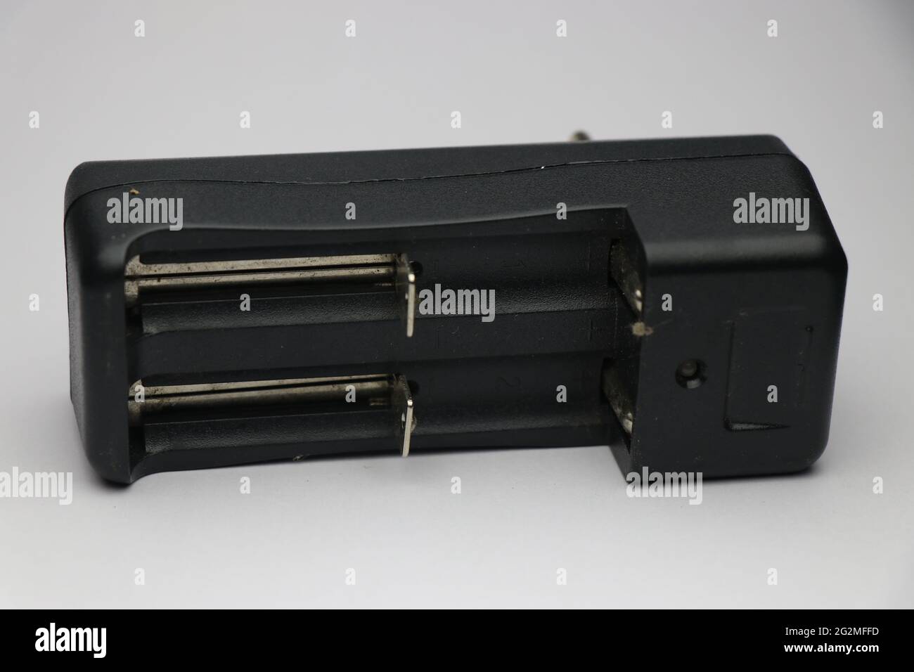 Battery charger that can charge two lithium ion batteries isolated on