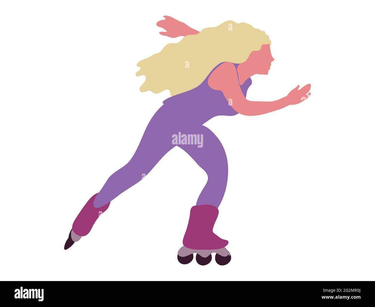 woman skater isolated on white background vector illustration Stock Vector