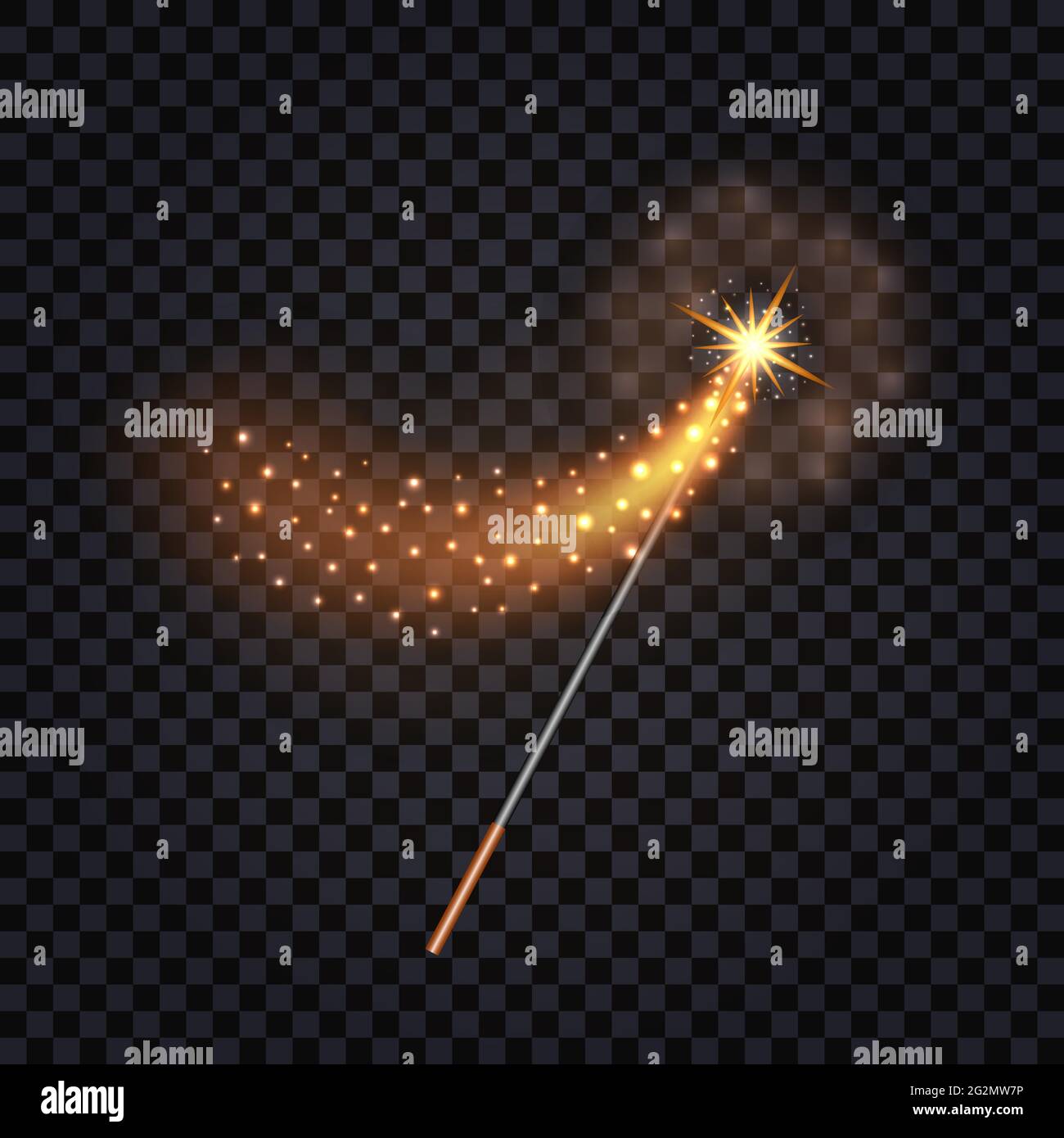 Magic Wand With Blue Neon Glowing Shiny Spiral Trail Vector