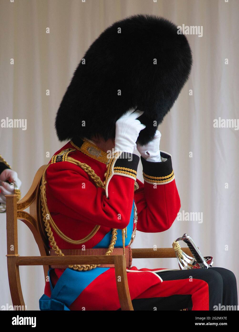 The Duke of Kent during a ceremony at Windsor Castle in Berkshire to mark the official birthday of Queen Elizabeth II. Picture date: Saturday June 12, 2021. Stock Photo