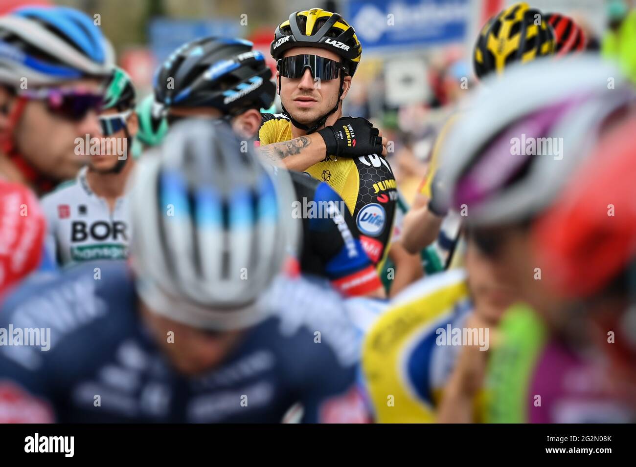 Dutch Dylan Groenewegen of Team Jumbo-Visma at the start of the fourth stage of the Baloise Belgium Tour cycling race, 152,6 km from and to Hamoir, Sa Stock Photo