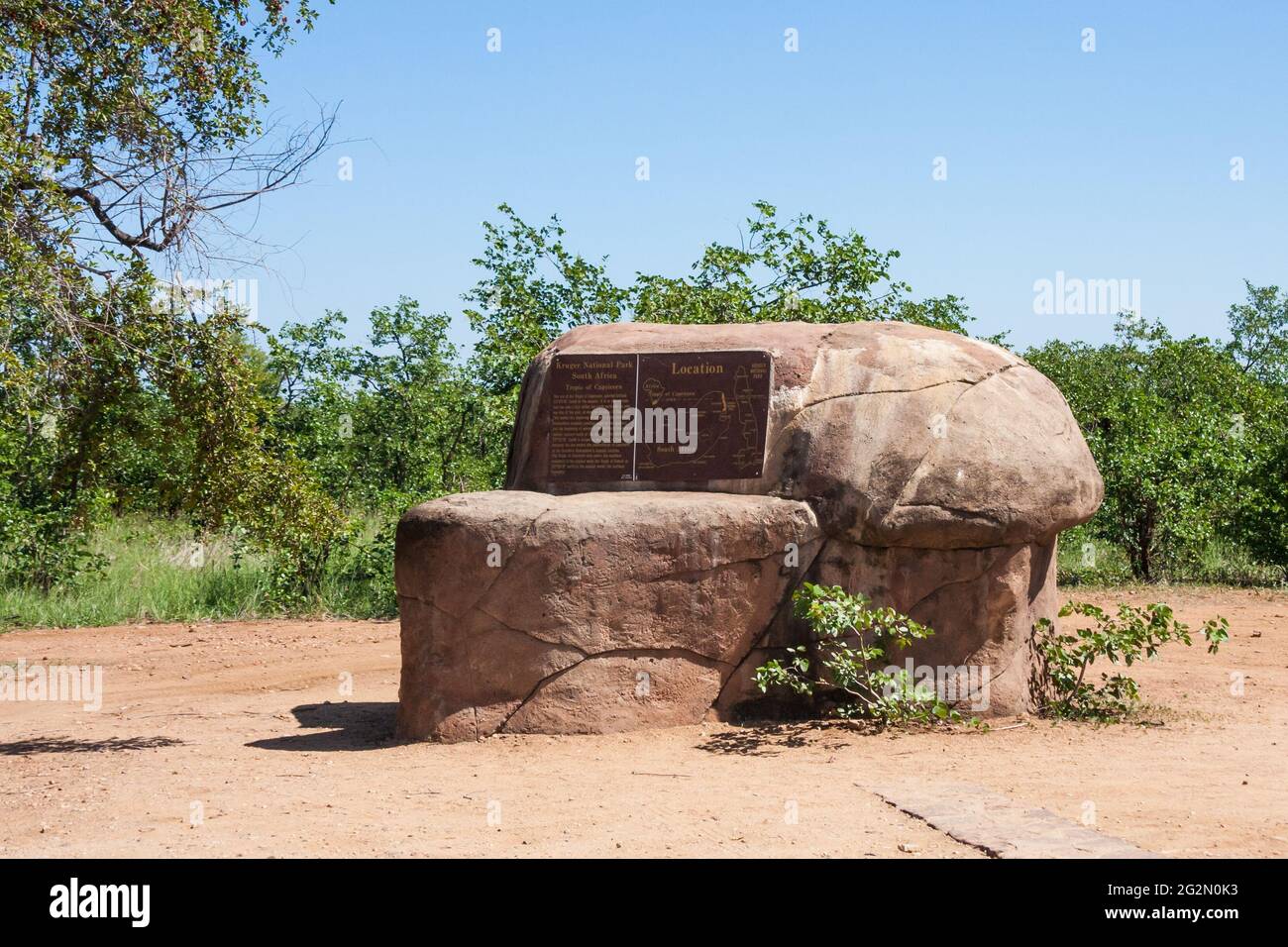 Kruger National Park, South Africa April 17 2016: Tropic of Capricorn landmark sign monument marks the circle of latitude of the southern solstice. Stock Photo
