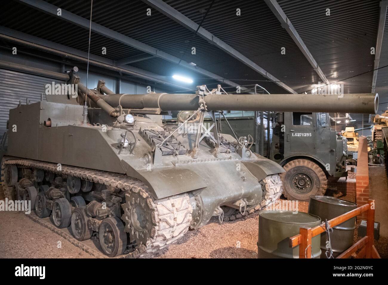 Duxford England May 2021 M40/43 american self propelled artillery from the vietnam war Stock Photo