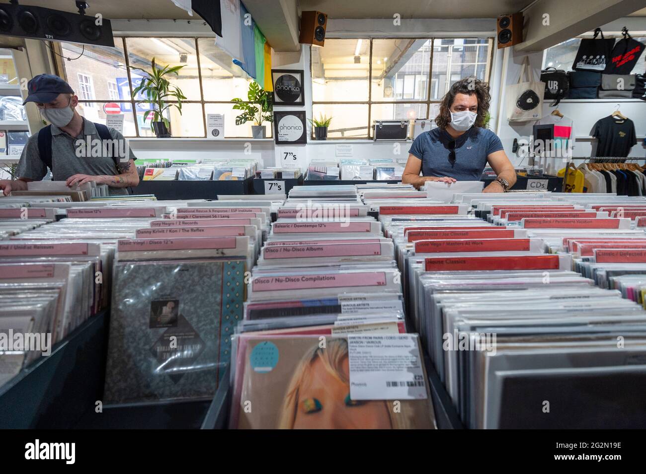 London Uk 12 June 21 Customers In Phonica Records In Soho On Record Store Day Where Independent Record Shops Worldwide Celebrate Music Including Special Vinyl Releases Made Exclusively For The Day In