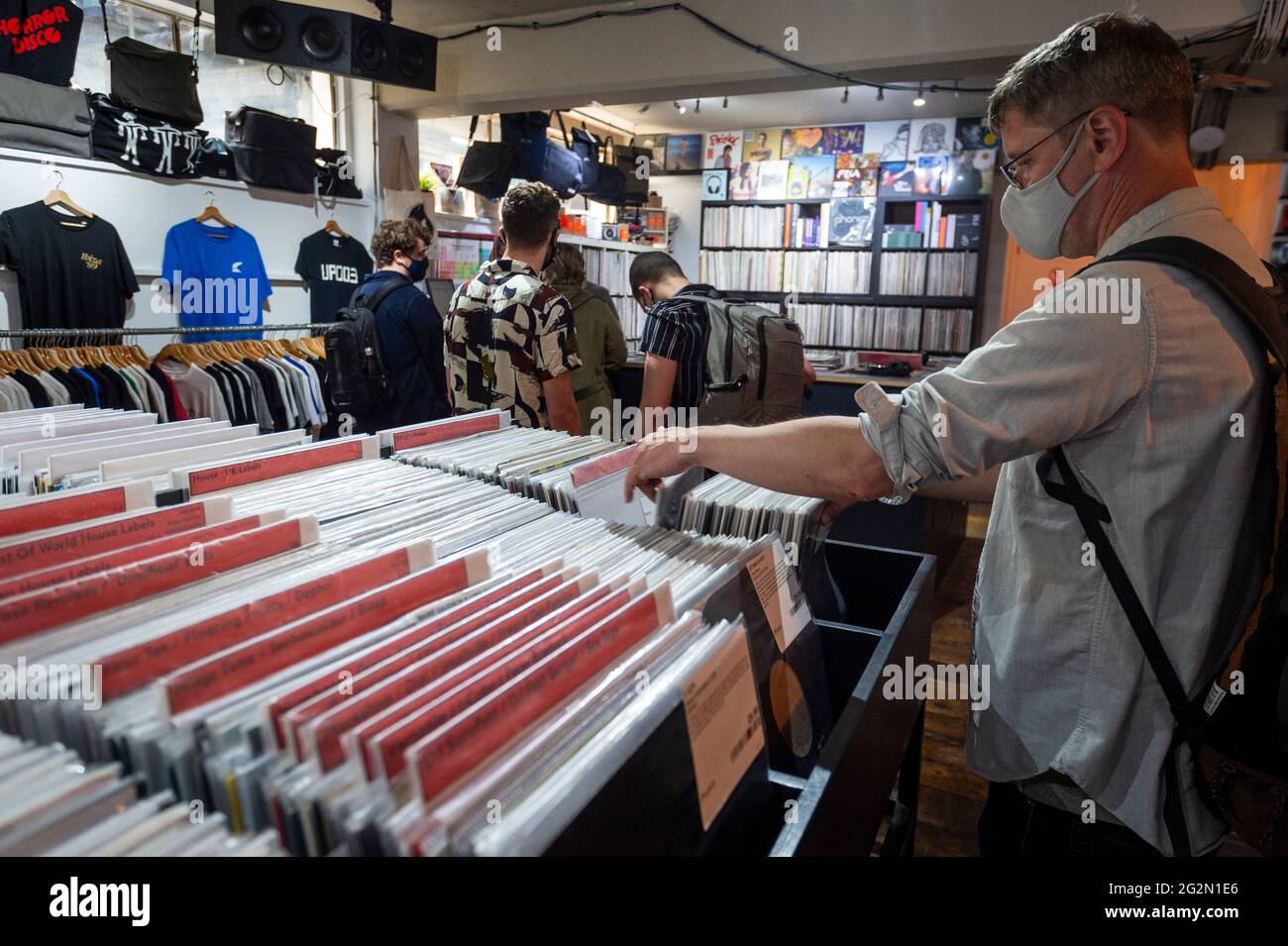 London Uk 12 June 21 Customers In Phonica Records In Soho On Record Store Day Where Independent Record Shops Worldwide Celebrate Music Including Special Vinyl Releases Made Exclusively For The Day In