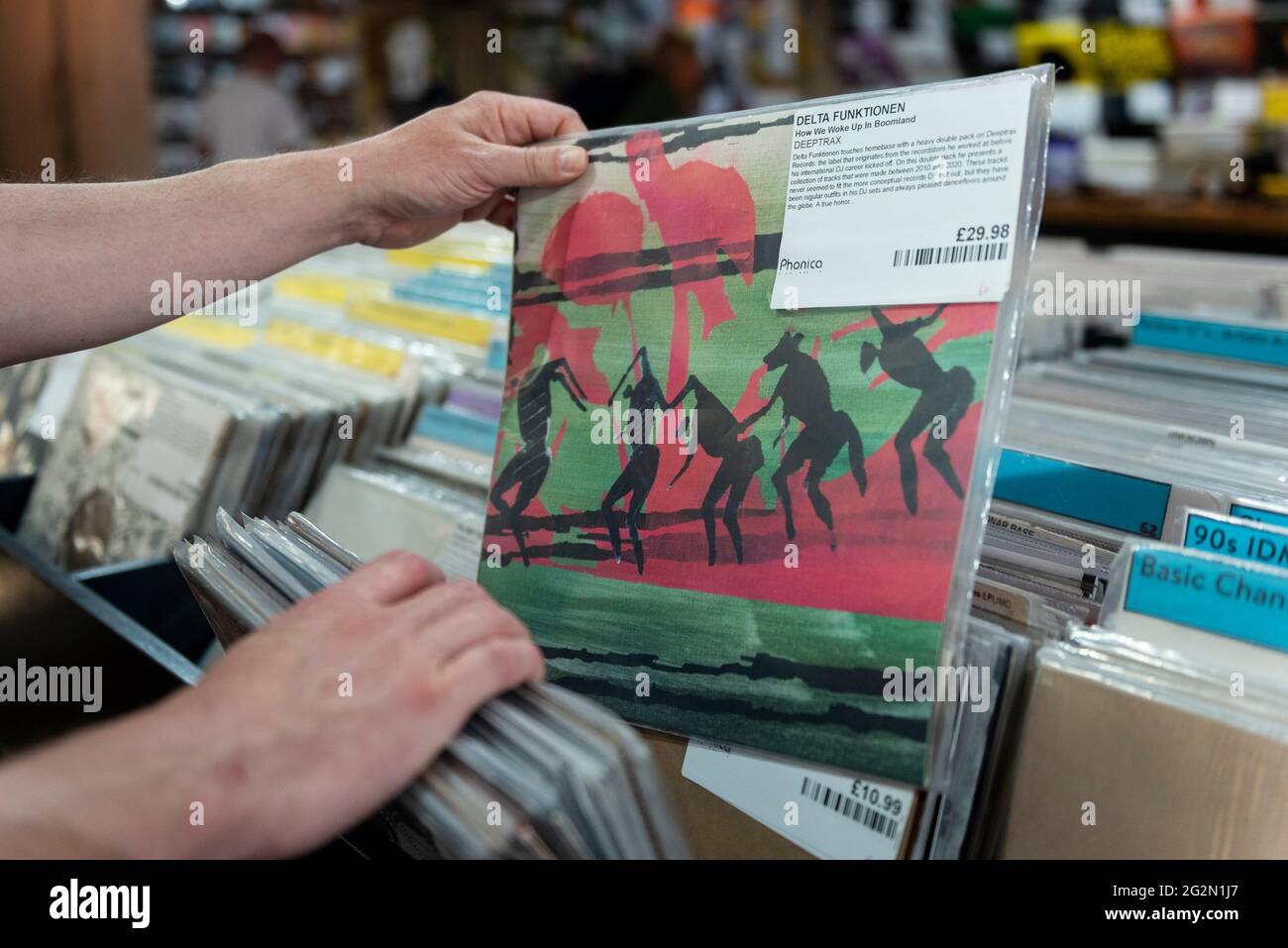 London Uk 12 June 21 A Customer In Phonica Records In Soho On Record Store Day Where Independent Record Shops Worldwide Celebrate Music Including Special Vinyl Releases Made Exclusively For The Day London Uk 12 June 21 A Customer In Phonica Records In Soho On Record Store Day Where Independent Record Shops Worldwide Celebrate Music Including Special Vinyl Releases Made Exclusively For The Day
