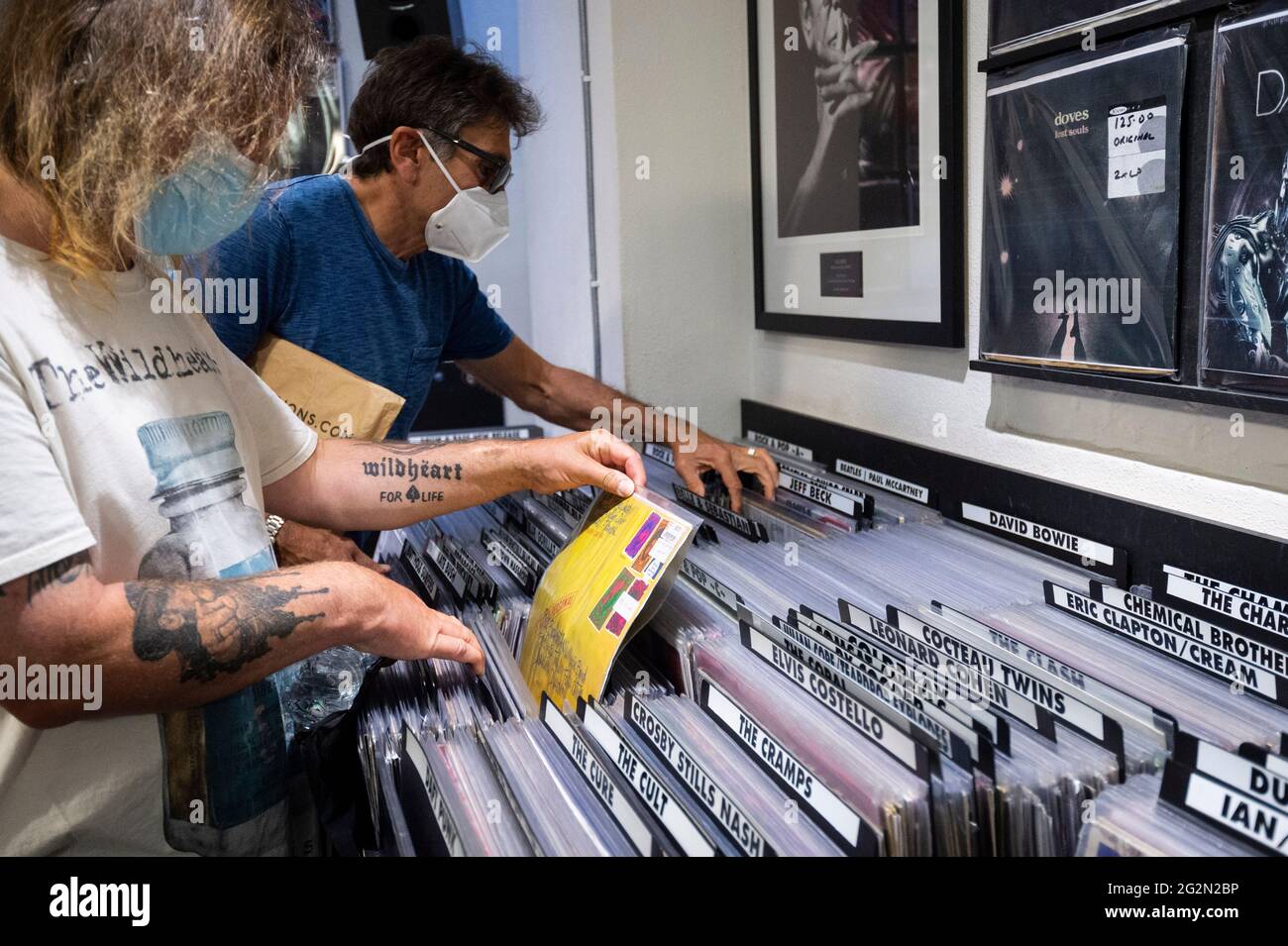 London Uk 12 June 21 Customers In Sister Ray Records In Soho On Record Store Day Where Independent Record Shops Worldwide Celebrate Music Including Special Vinyl Releases Made Exclusively For The Day