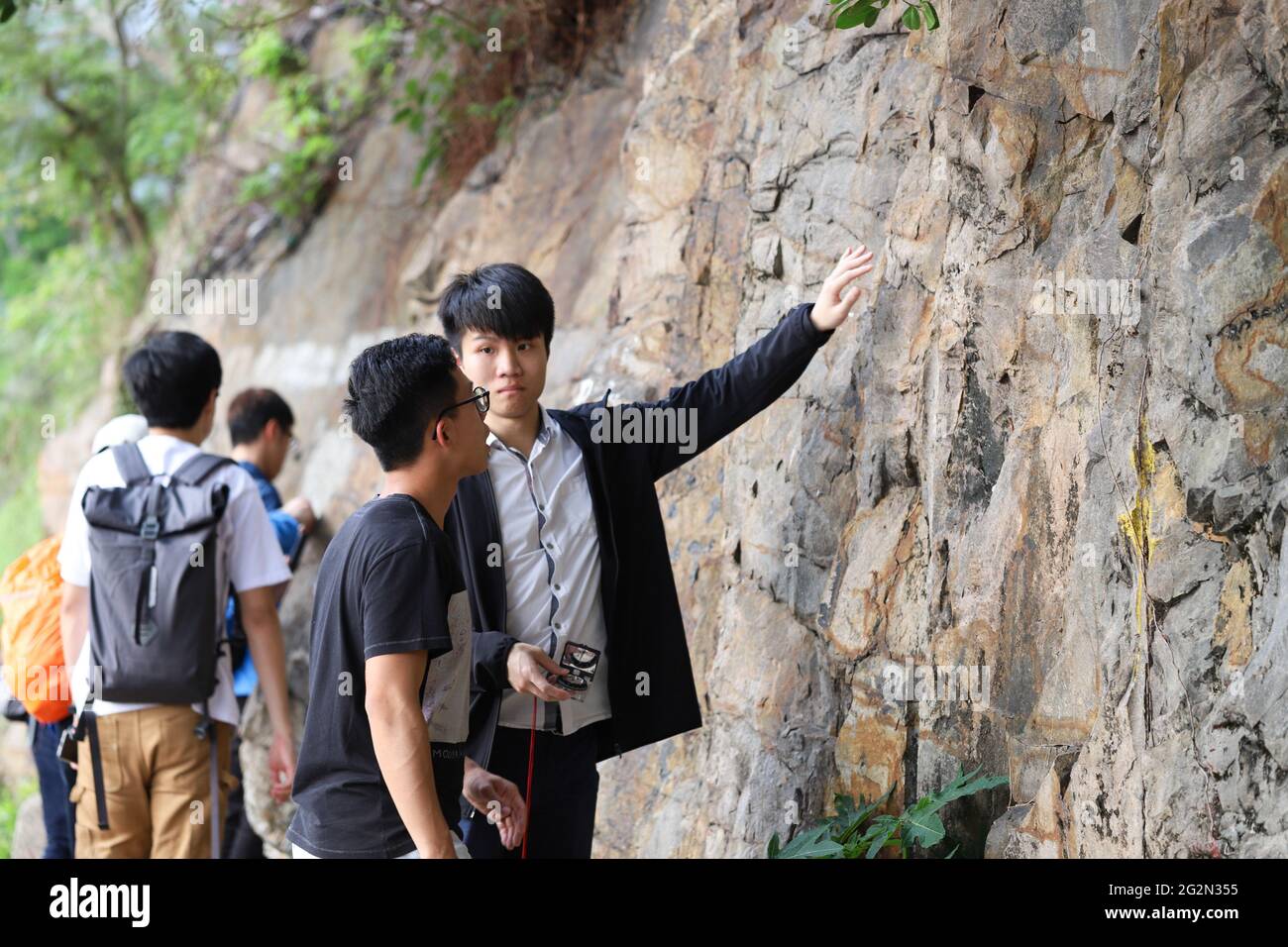 20 3 2010 young University Geological students (boys and girls) study ...