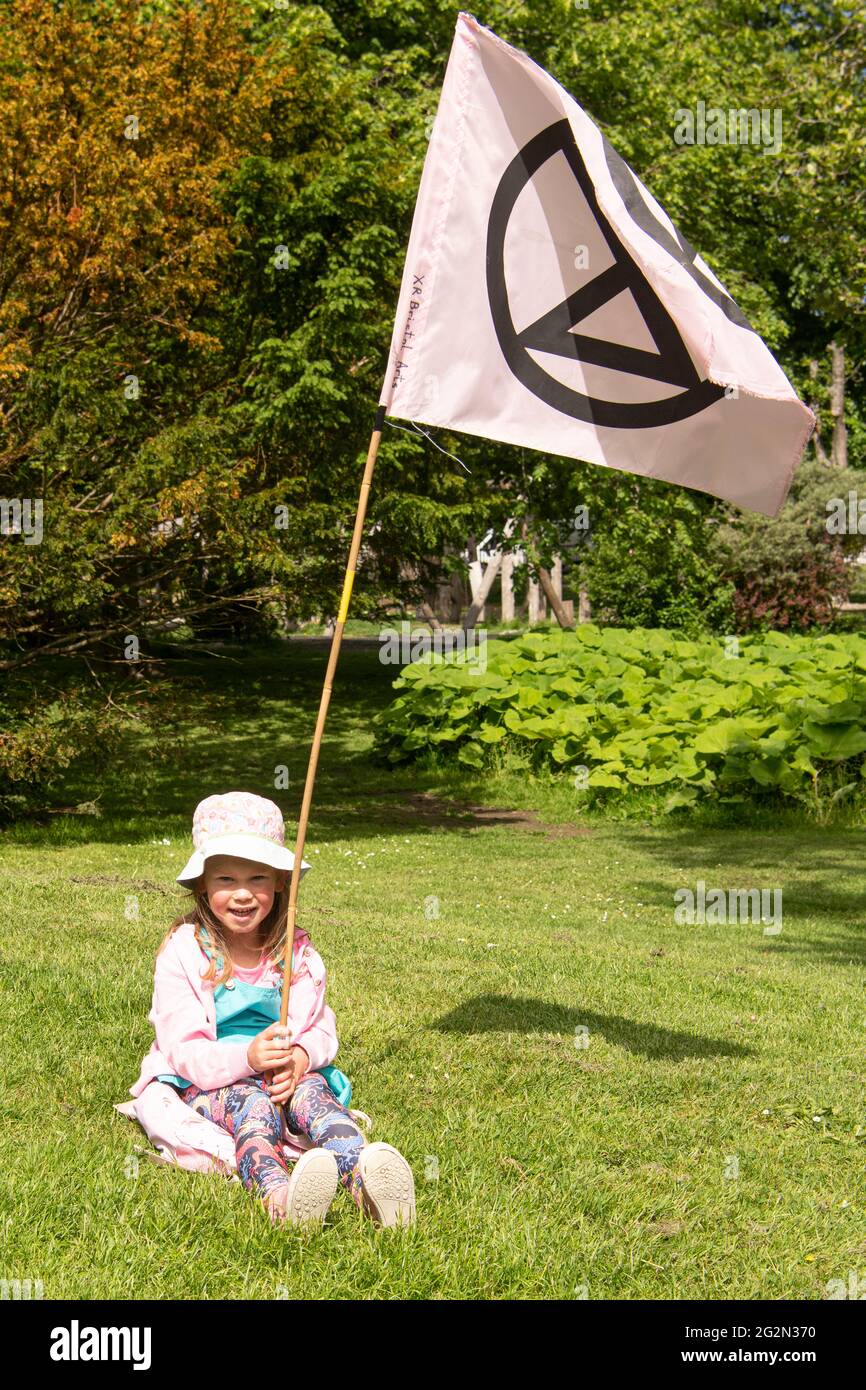 Falmouth Cornwall, Extinction Rebellion Protesters from around the country march through the streets of Falmouth For the G 7 summit St Ives Cornwall Credit: kathleen white/Alamy Live News Stock Photo