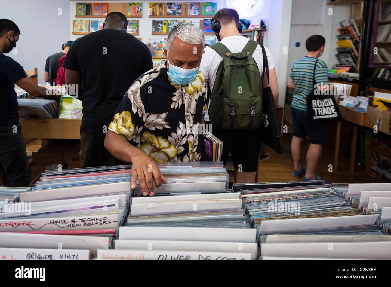 London Uk 12 June 21 Customers In Sounds Of The Universe Records In Soho On Record Store Day Where Independent Record Shops Worldwide Celebrate Music Including Special Vinyl Releases Made Exclusively For