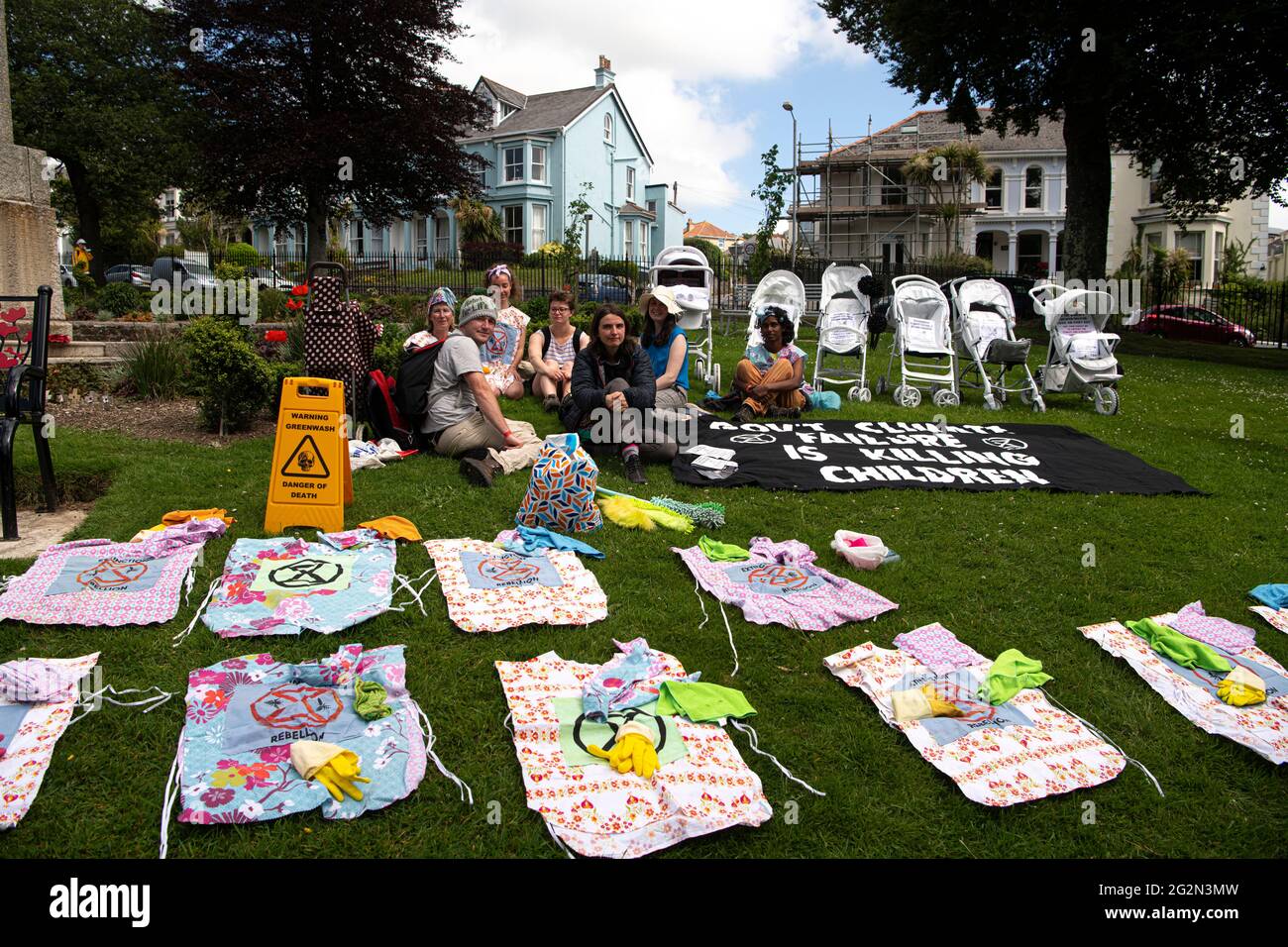Falmouth Cornwall, Extinction Rebellion Protesters from around the country march through the streets of Falmouth For the G 7 summit St Ives Cornwall Credit: kathleen white/Alamy Live News Stock Photo