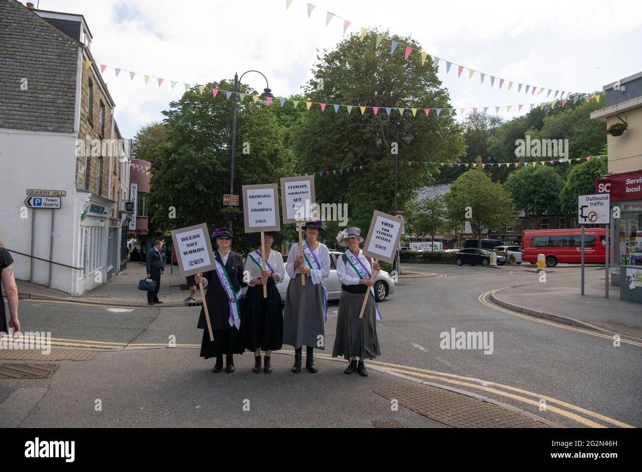 Falmouth Cornwall, Extinction Rebellion Protesters from around the country march through the streets of Falmouth For the G 7 summit St Ives Cornwall Credit: kathleen white/Alamy Live News Stock Photo