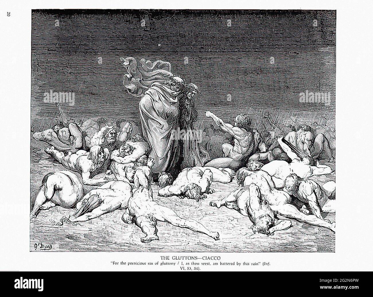 Gustave Doré -  Gluttons Ciacco Stock Photo