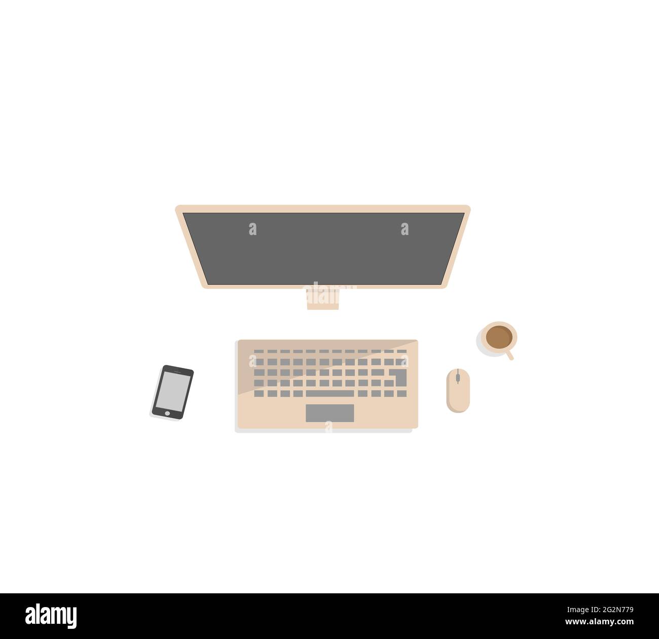 Modern computer desktop work Stock Photo