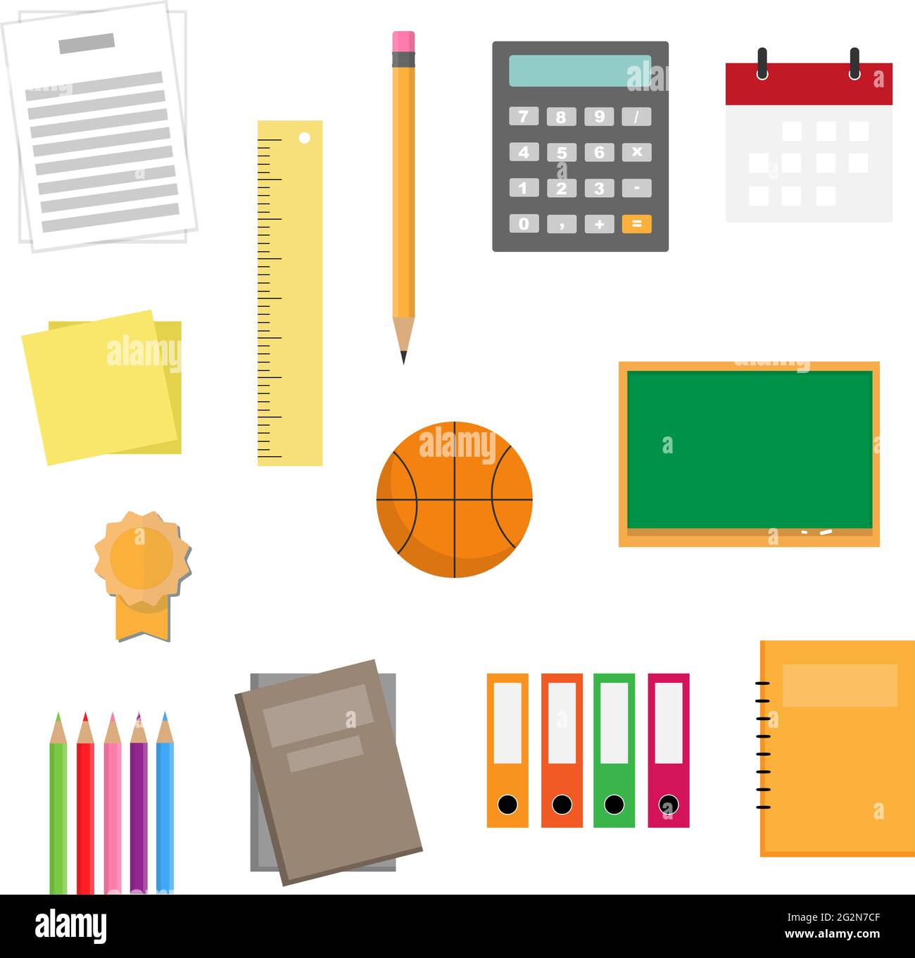 Set of different school supplies Stock Photo Alamy