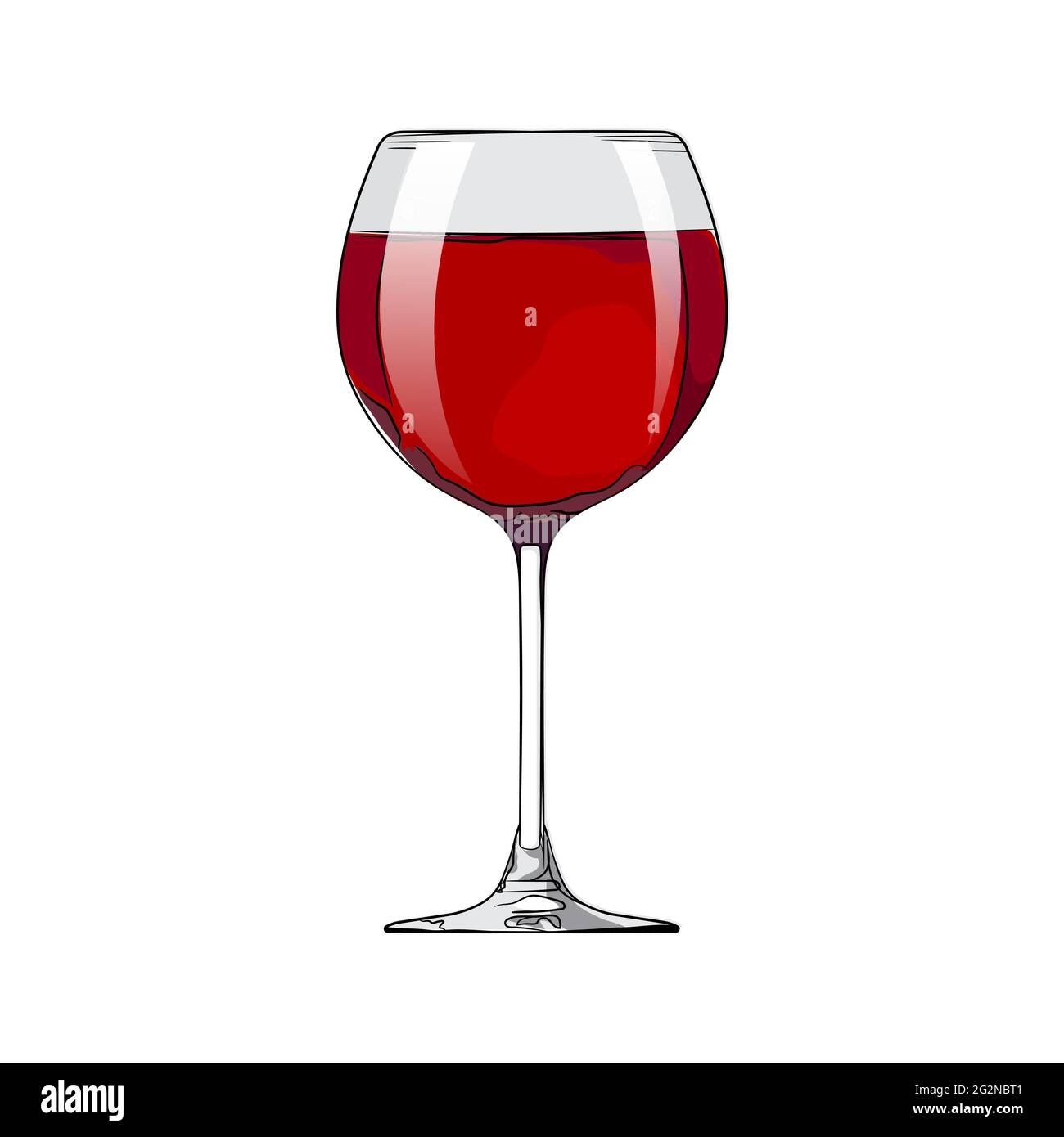 A glass of red wine. Vector illustration Stock Vector Image & Art - Alamy