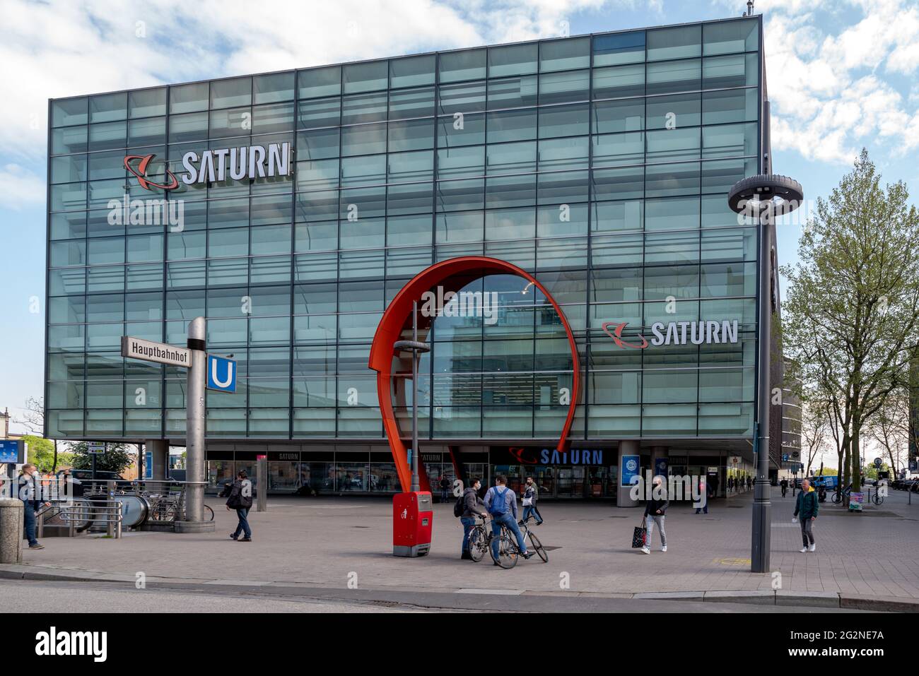 Saturn electronics store in Hamburg on Mönckebergstrasse Stock Photo