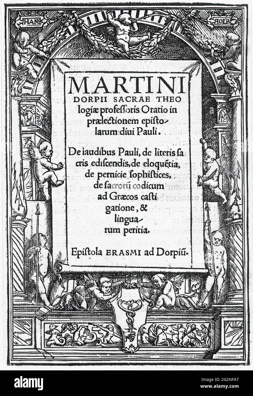 Hans Holbein the Younger - Title Page Form Renaissance Niche 1516 Stock ...