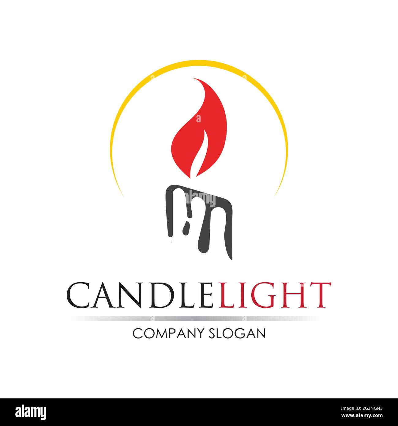 Candle light icon logo design vector template Stock Vector