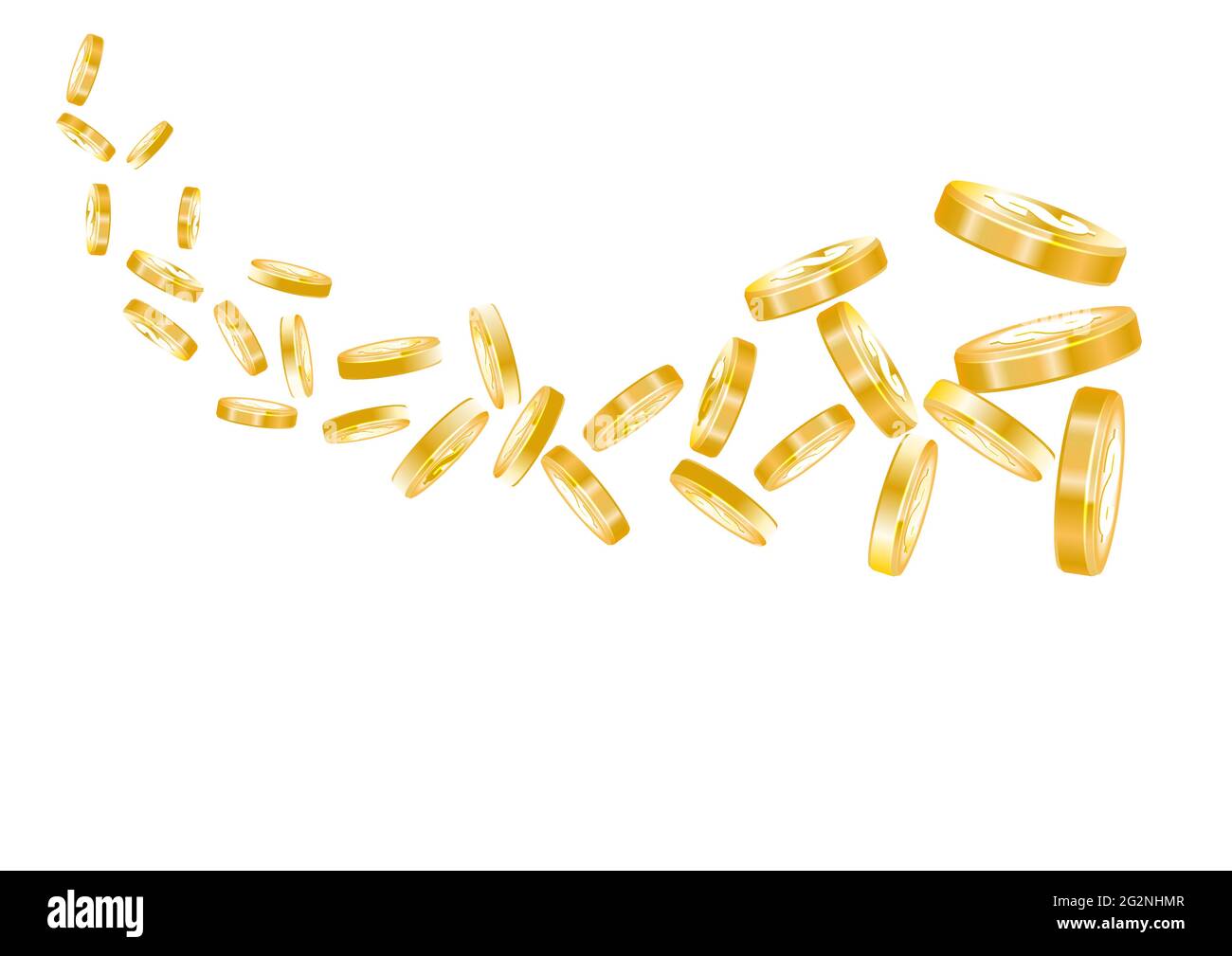Flying gold coins vector illustration on a white background Stock ...