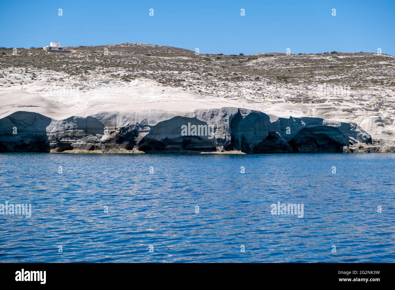 Sarakiniko at Milos island, Cyclades Greece. Lunar landscape. White ...