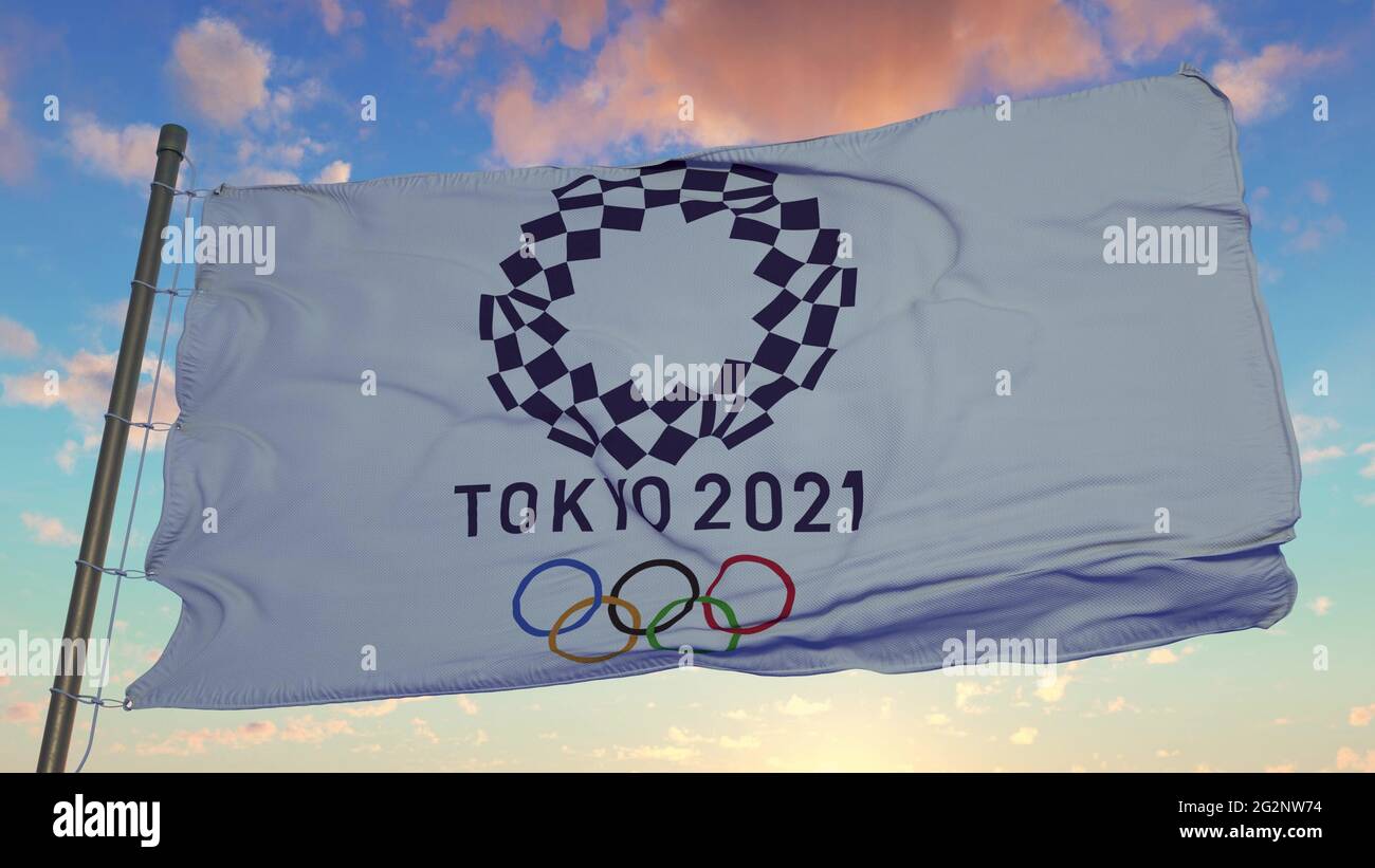 flag-of-the-olympic-games-in-tokyo-2021-fluttering-in-the-wind-3d