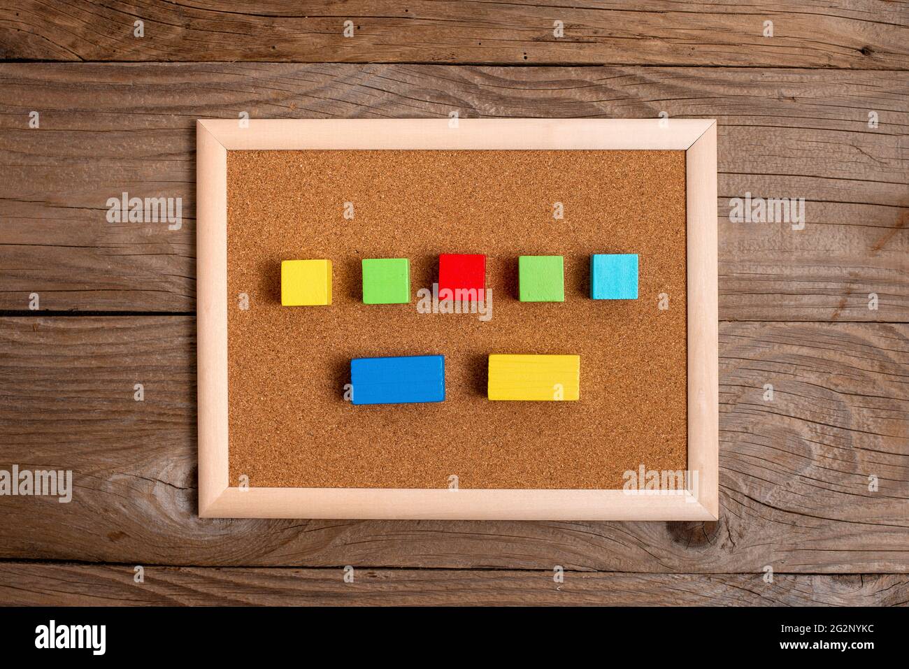 Stack of Sample Cube Rectangular Boxes On Surface Polished With Multi-Colour Stock Photo
