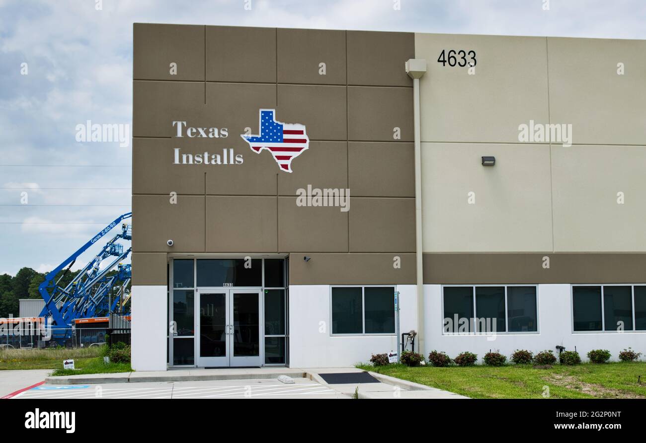Houston, Texas USA 05302021 Texas Installs office building exterior