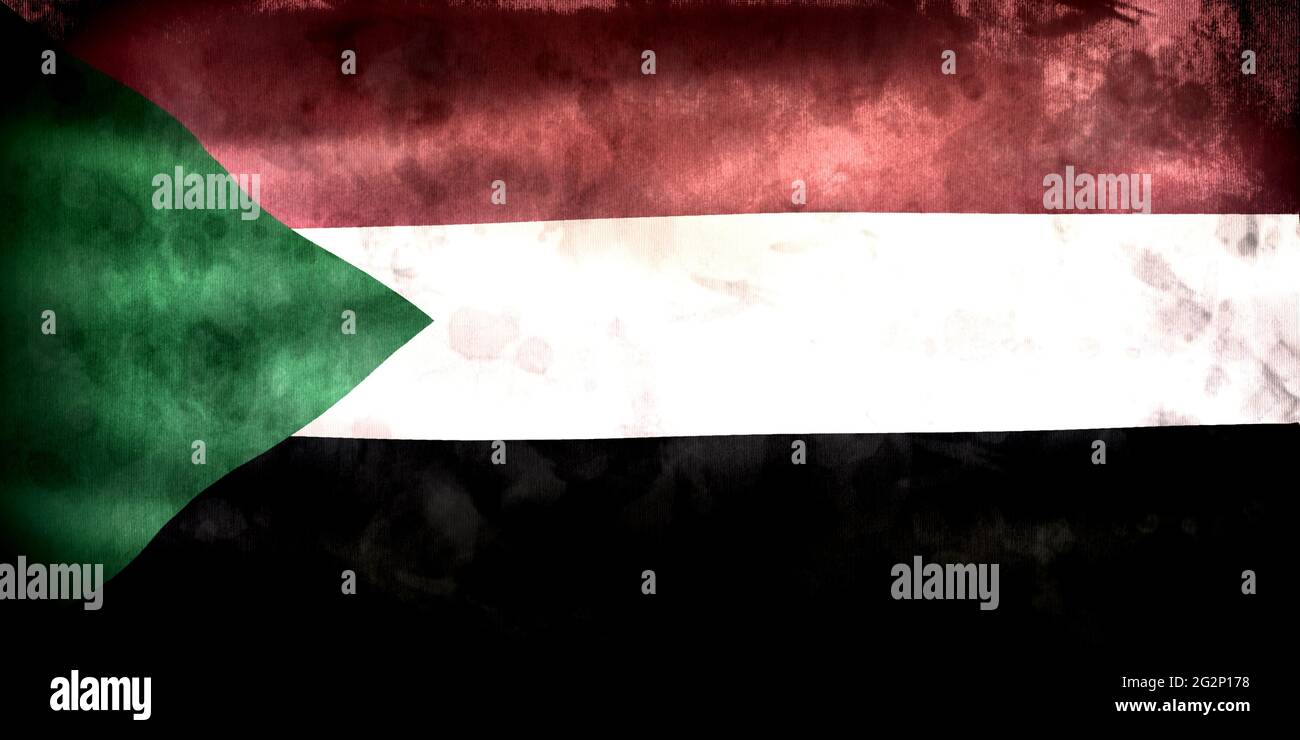 Sudan flag - realistic waving fabric flag Stock Photo - Alamy