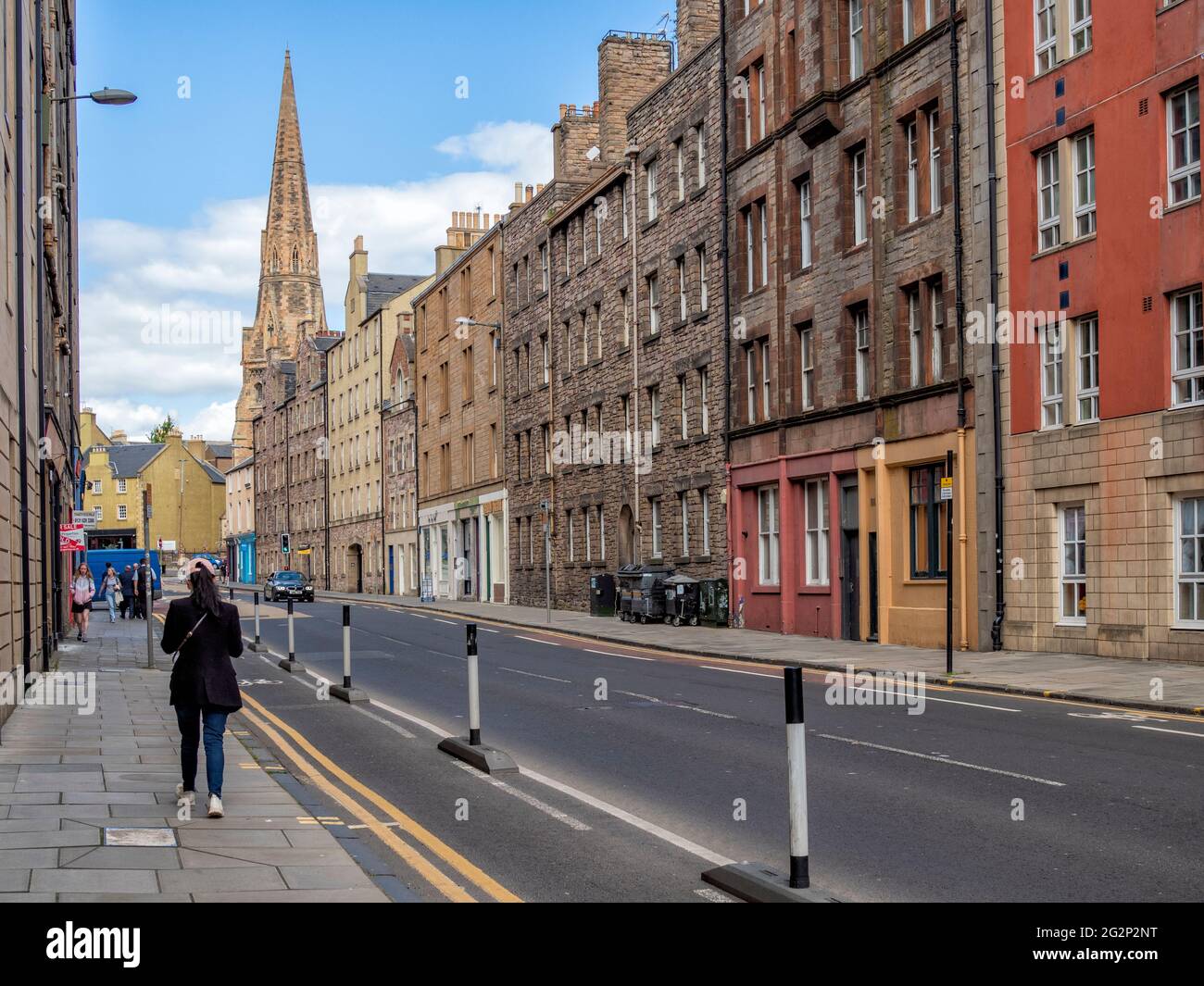 Street view of Buccleuch Street, Edinburgh, Scotland, UK Stock Photo