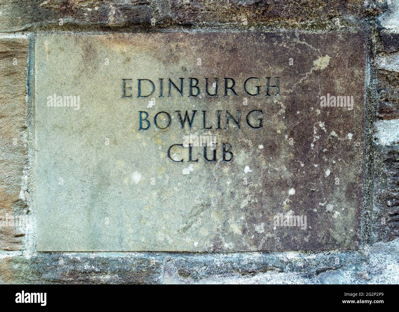 Edinburgh Bowling Club sign, Edinburgh, Scotland, UK Stock Photo