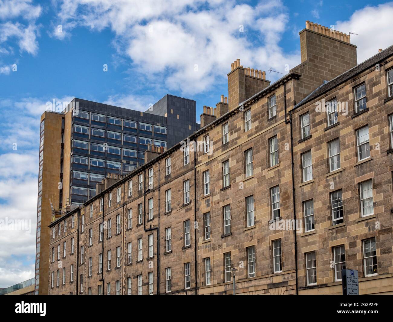 40 George Square, formerly called the David Hume Tower, from Buccleuch Place, Edinburgh, Scotland, UK Stock Photo