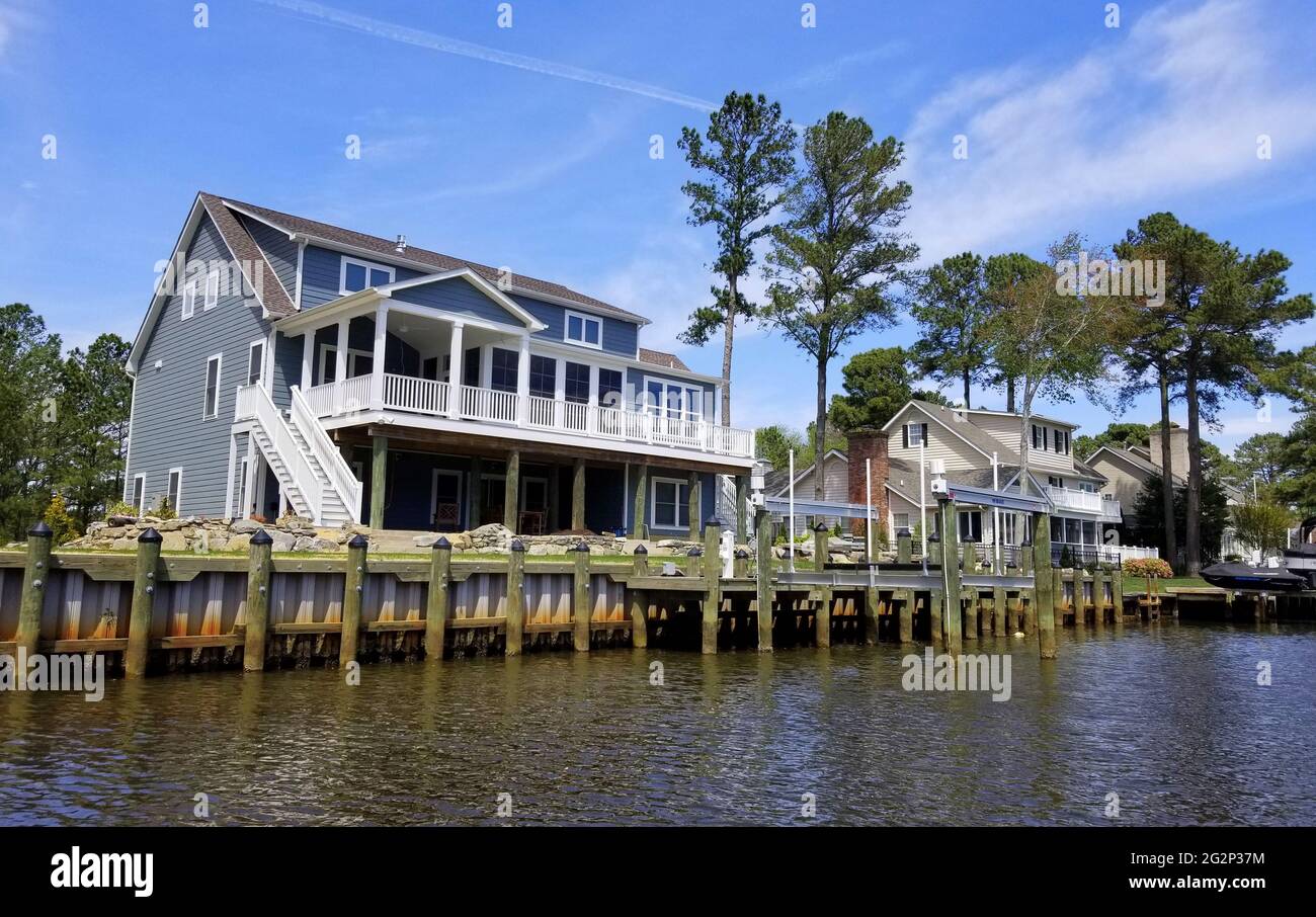 The luxury waterfront homes by the bay near Rehoboth Beach, Delaware, U