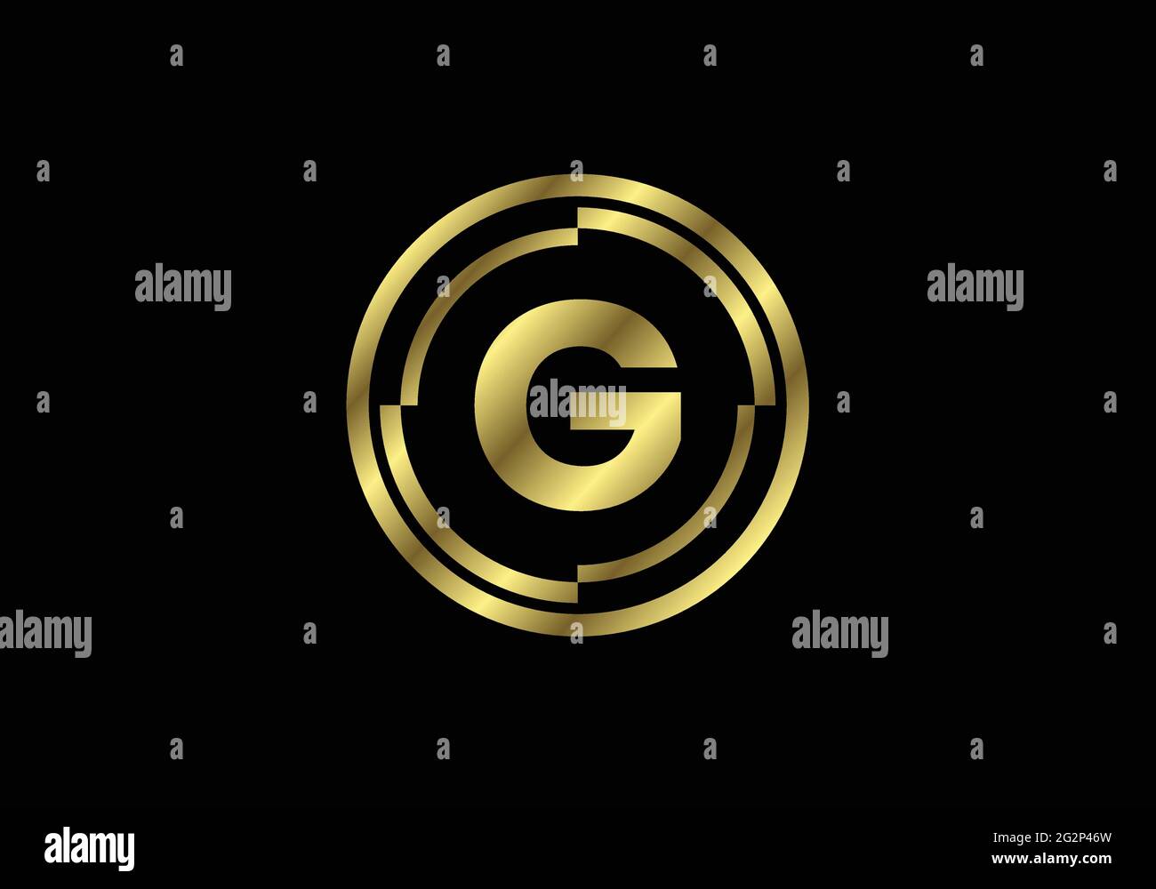 Golden Letters O With Golden Circle Frames English Alphabet Vector Illustration Stock Vector Image Art Alamy