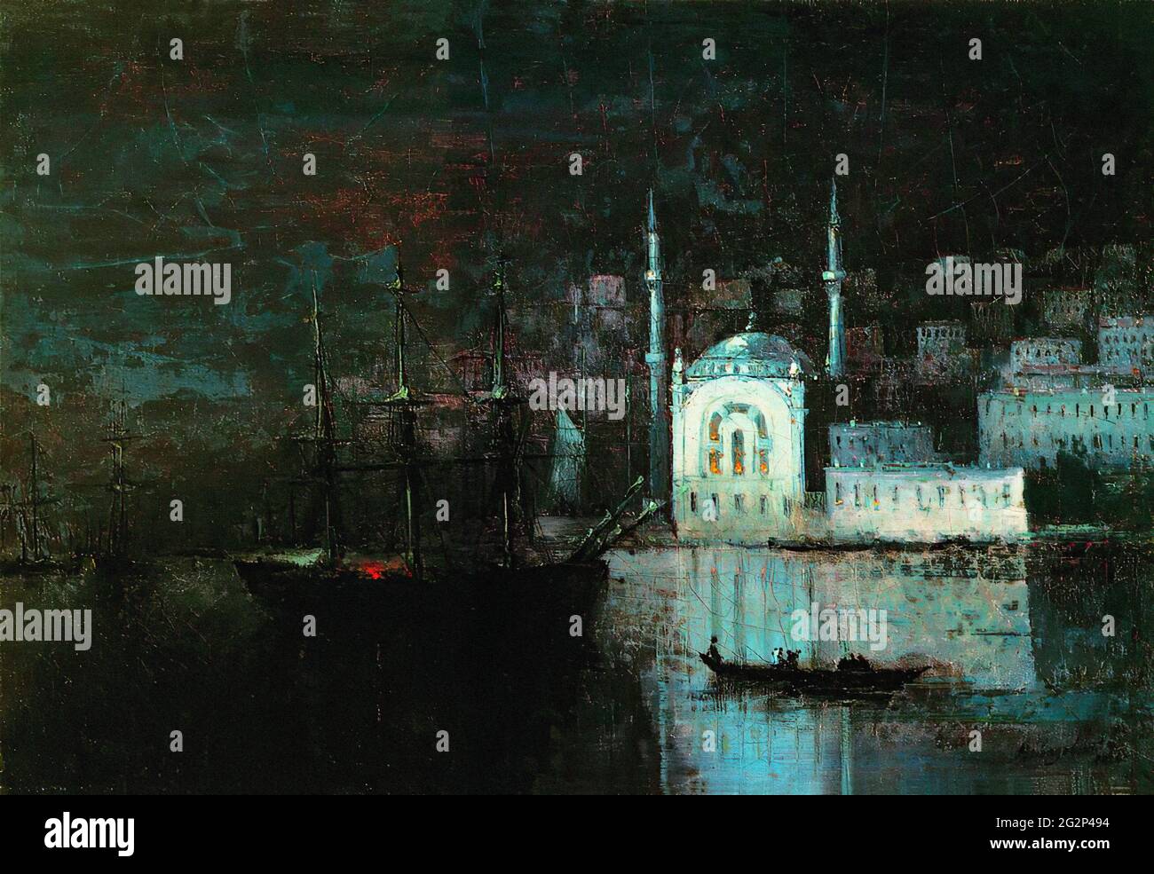 Ivan aïvazovski (1817-1900) -  Night Constantinople 1886 Stock Photo