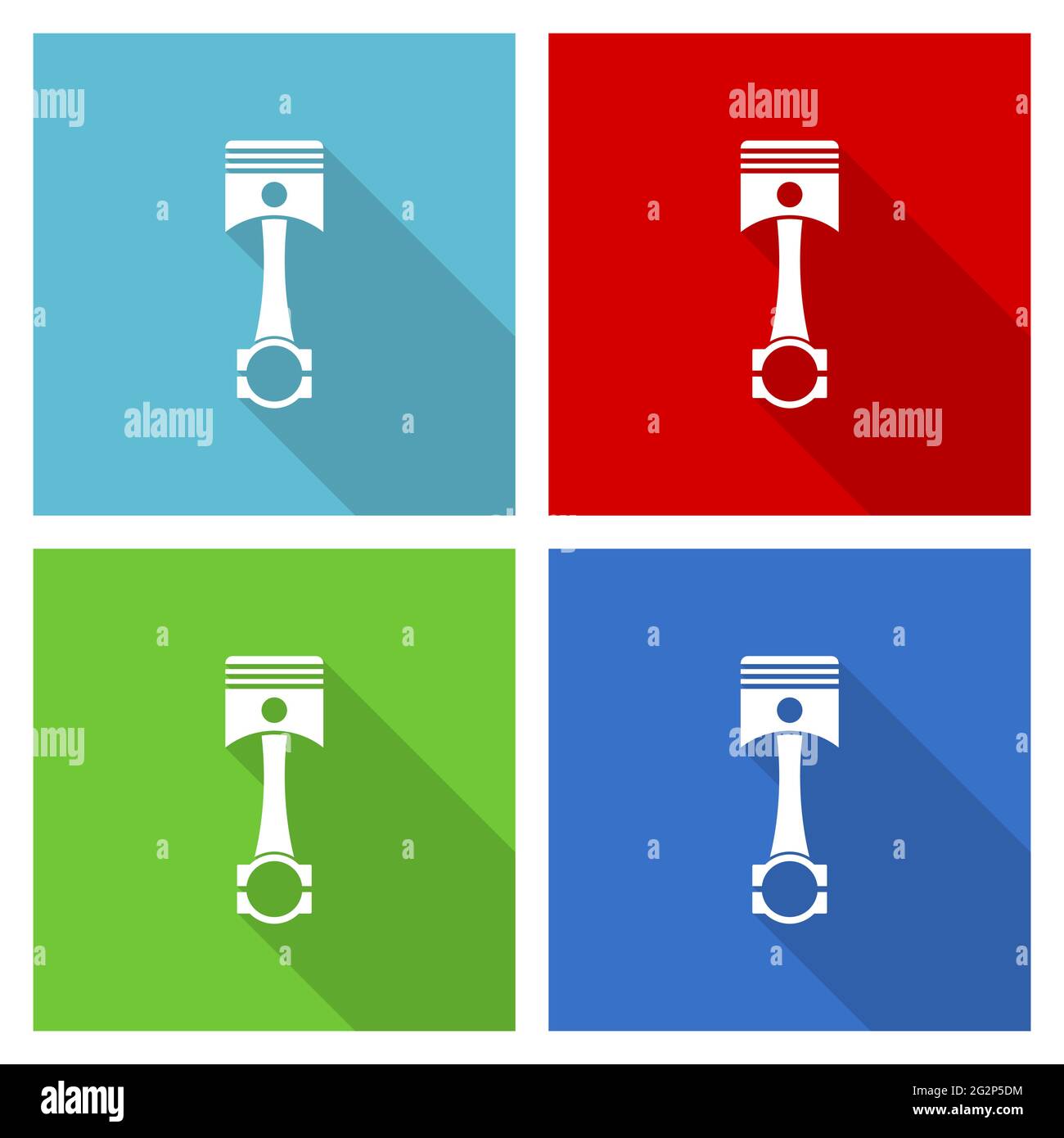 Piston vector icon, set of flat design symbols in eps 10 for webdesign
