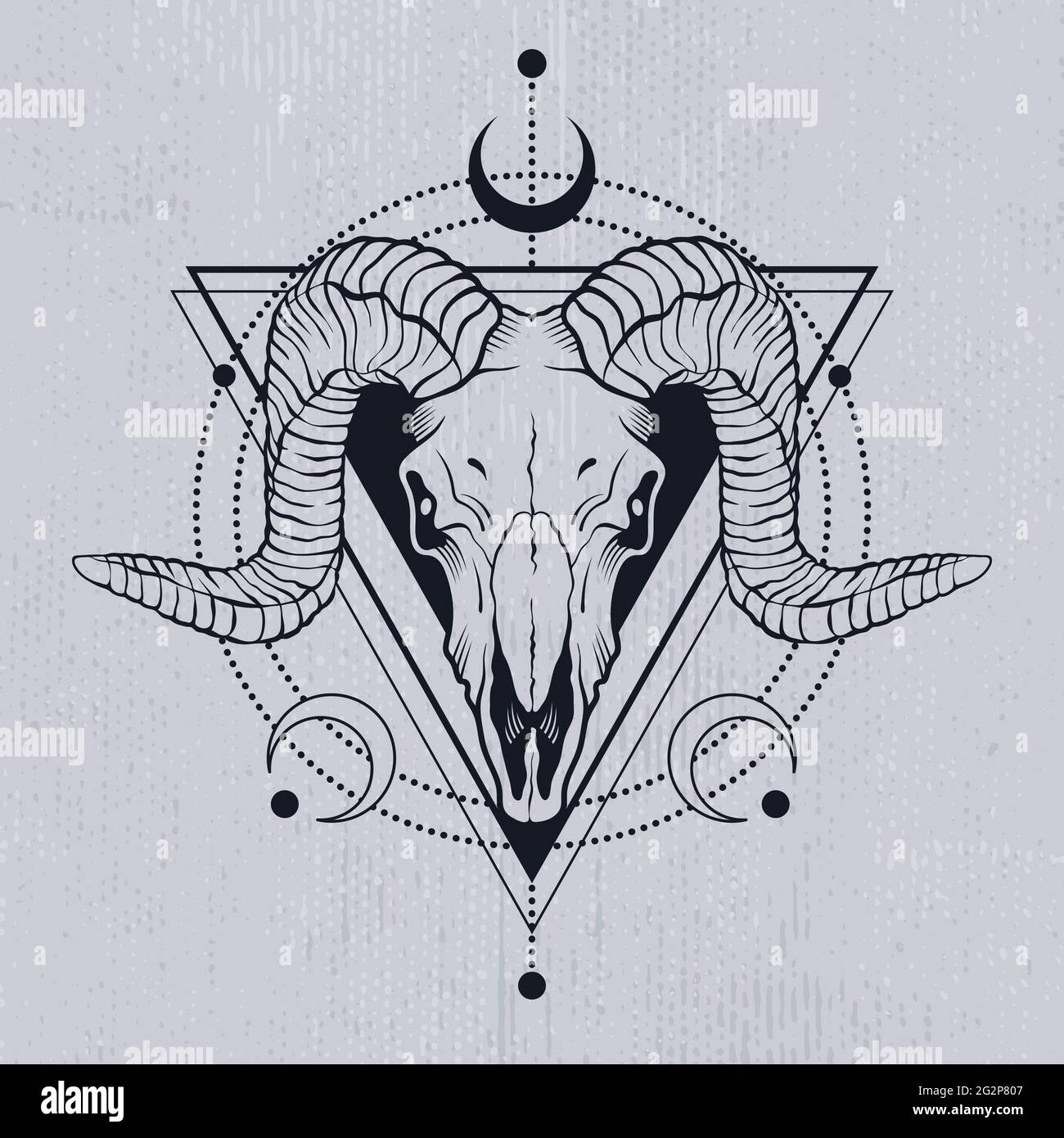 Ram skull outline with decorative elements. Tatoo sketch or t-shirt  printing. Vector illustration Stock Vector Image & Art - Alamy