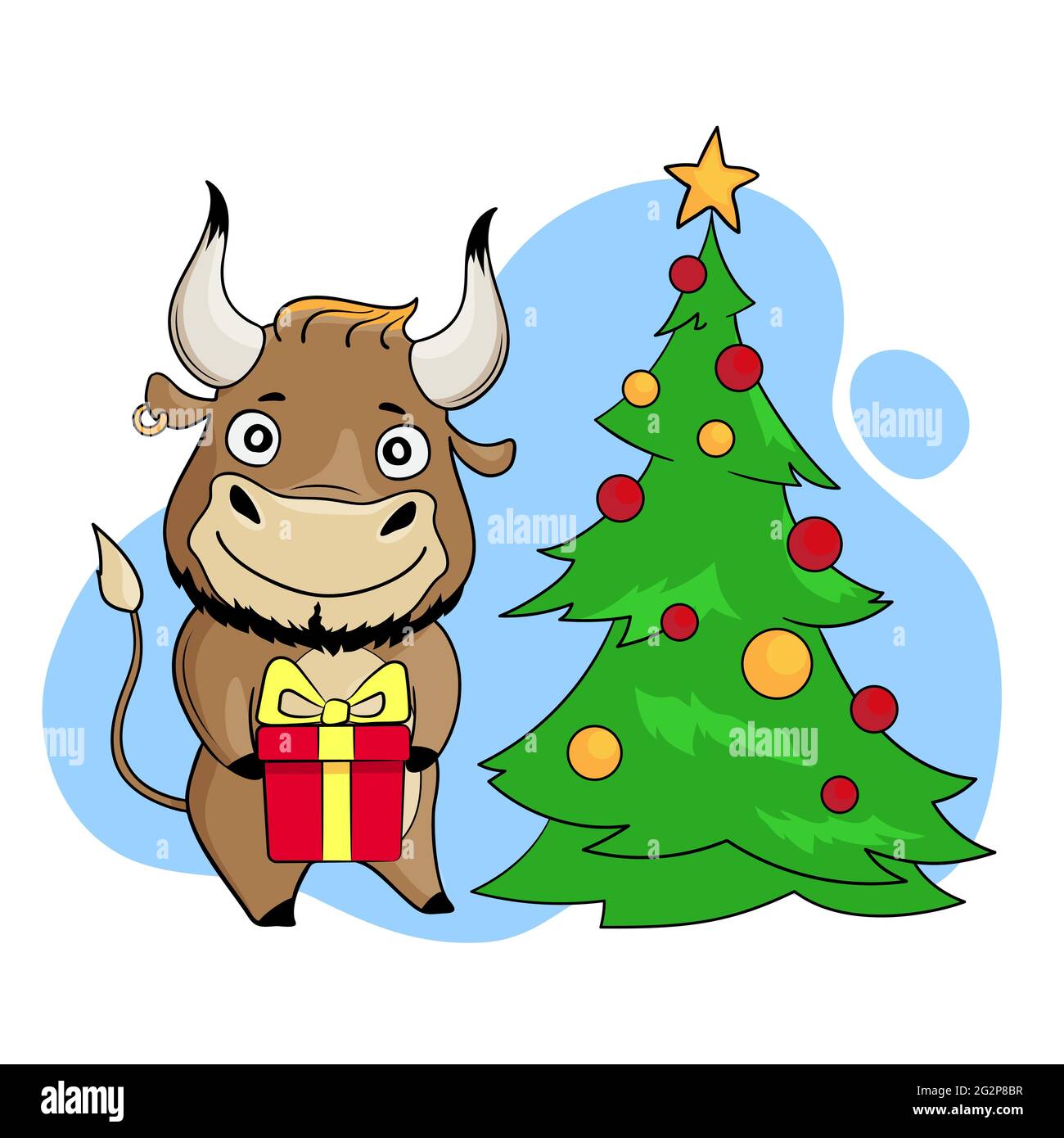 Bull Xmas Tree Stock Illustrations – 608 Bull Xmas Tree Stock