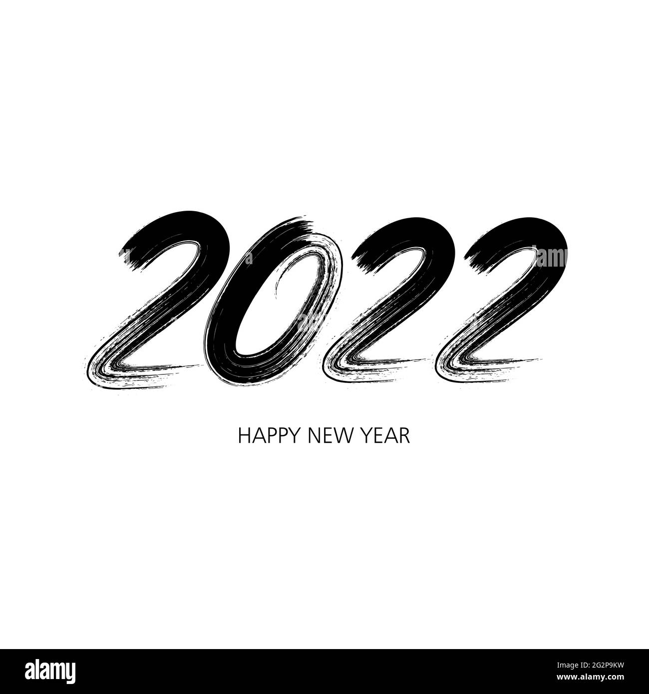 2022 Happy New Year. Handwritten calligraphy text lettering. Minimalistic  design template. Perfect for greeting card, poster, banner. Vector  Illustrat Stock Vector Image & Art - Alamy