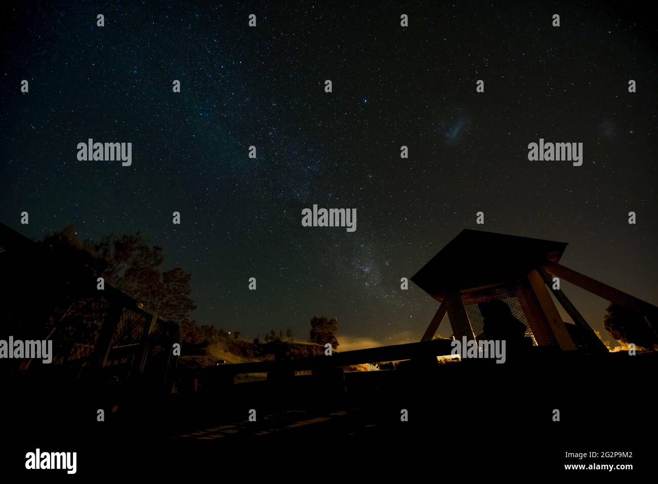 Clear star sky in La Reunion Stock Photo