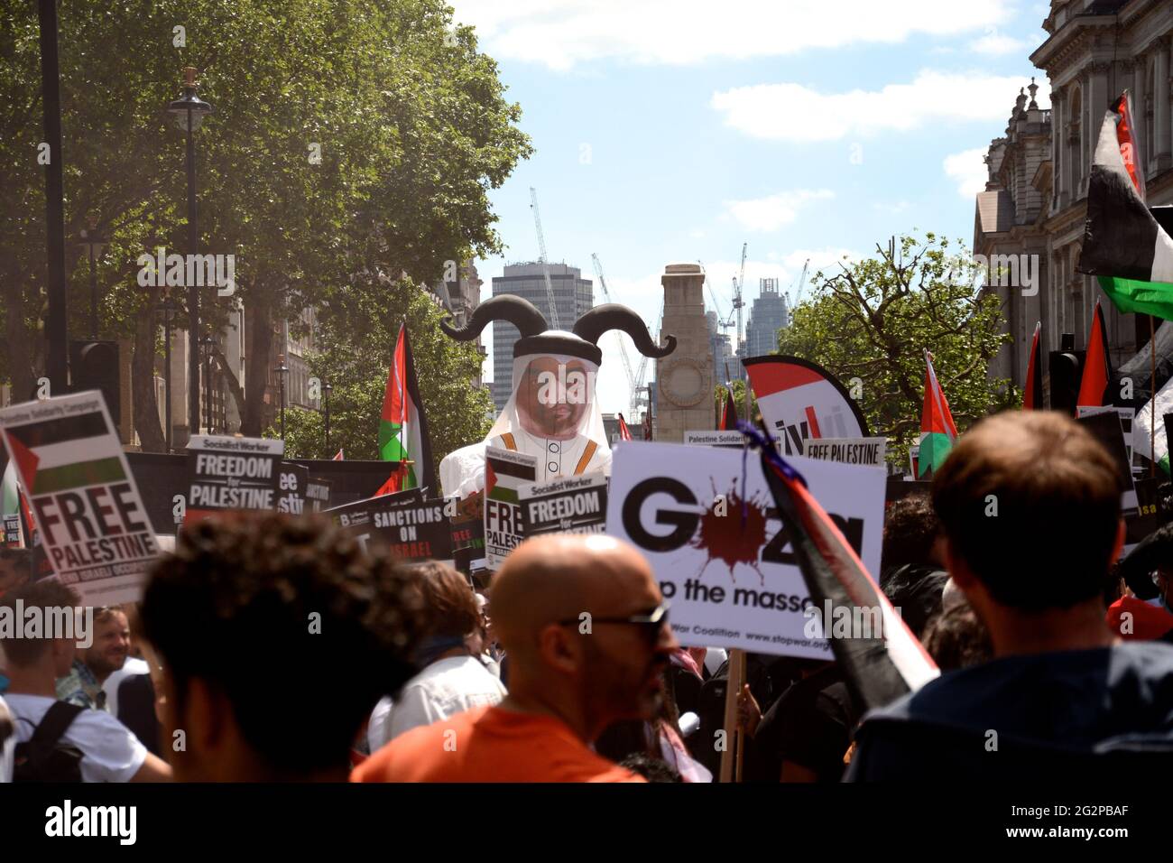 Pro Palestinian demonstration in Whitehall on June 12th 2021 Stock Photo