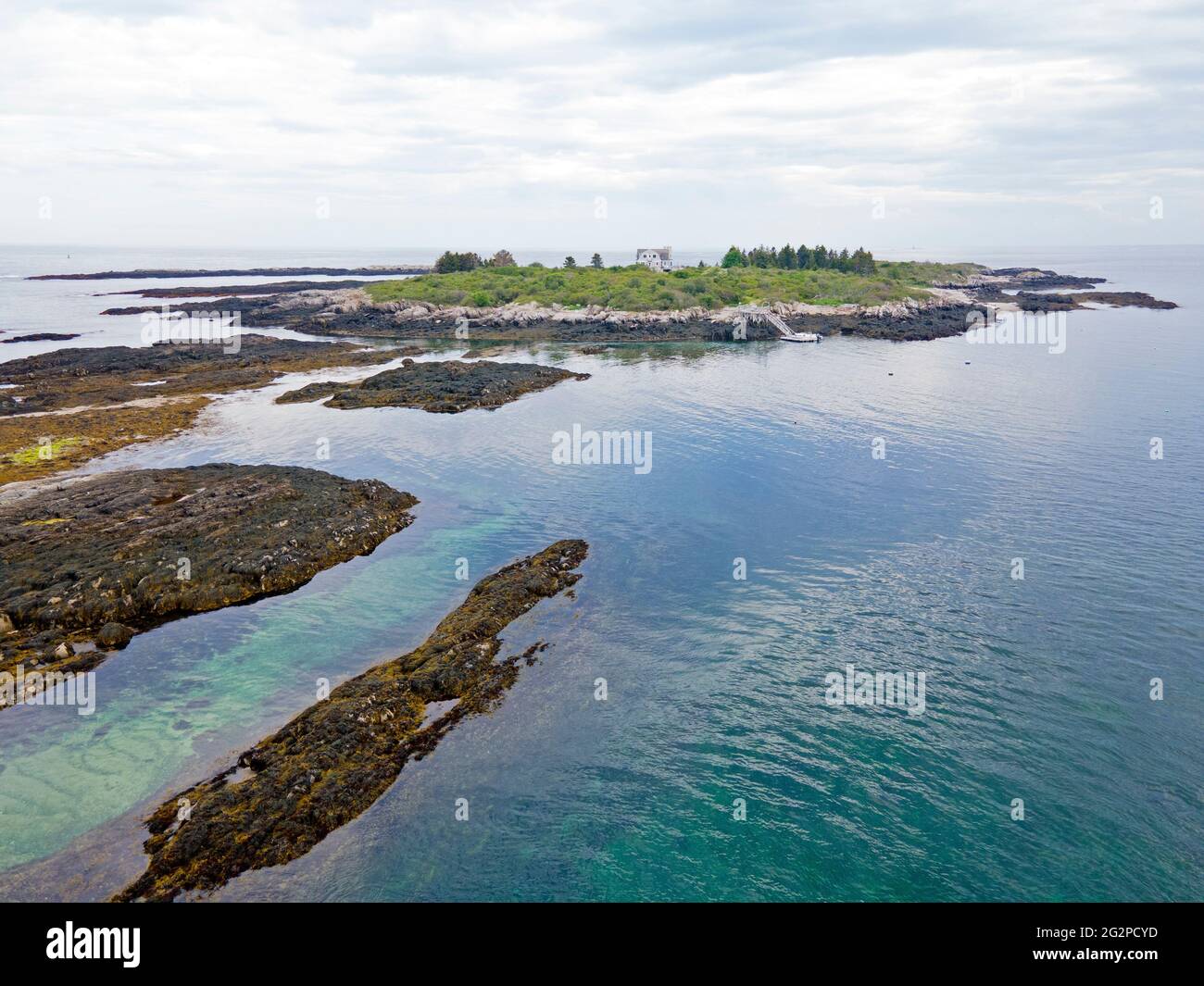 Aerial view of the southern part of Harpswell, Maine, from the Lands